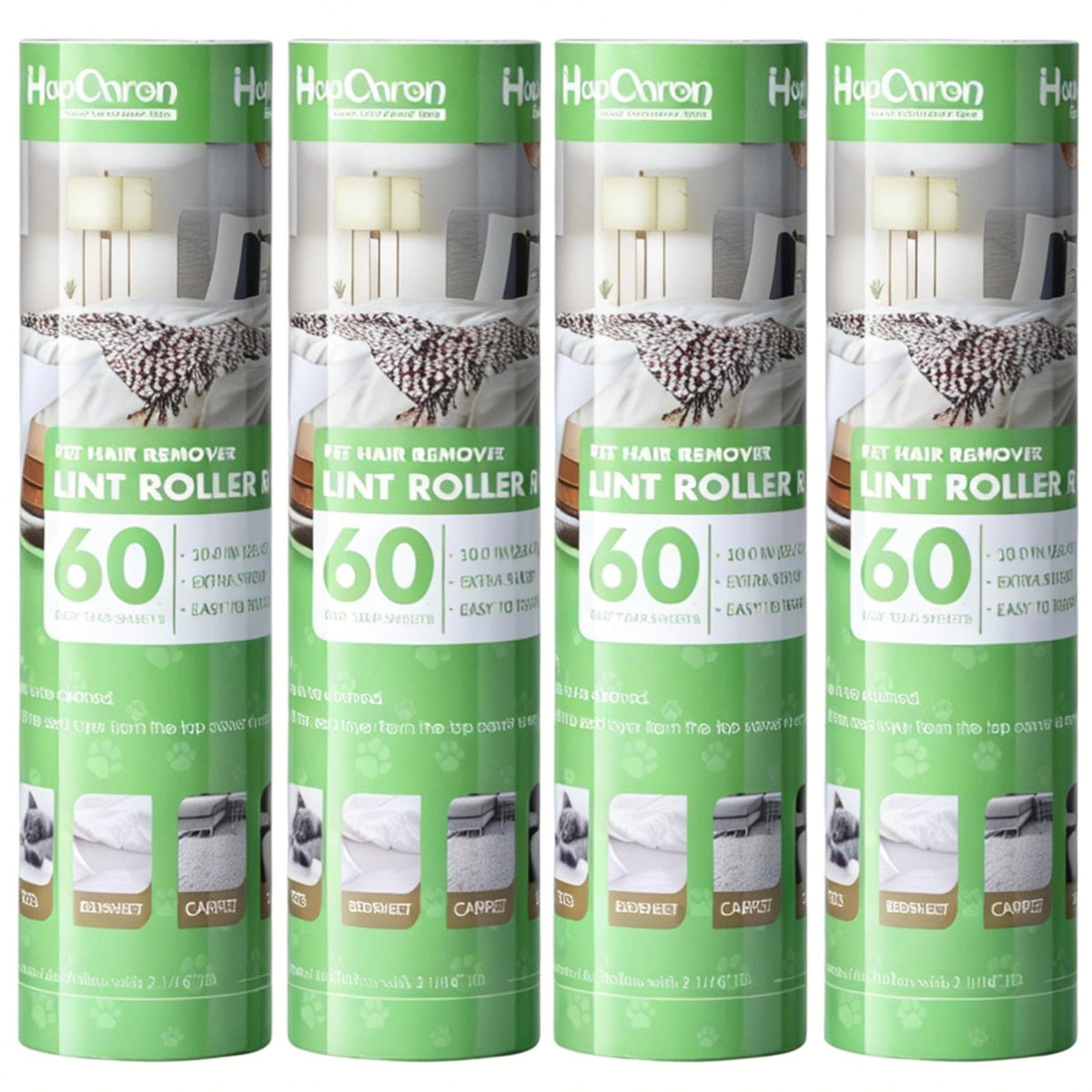 Lint Roller Refills 10", 240 Sheets, 4-Pack Value, Extra Sticky