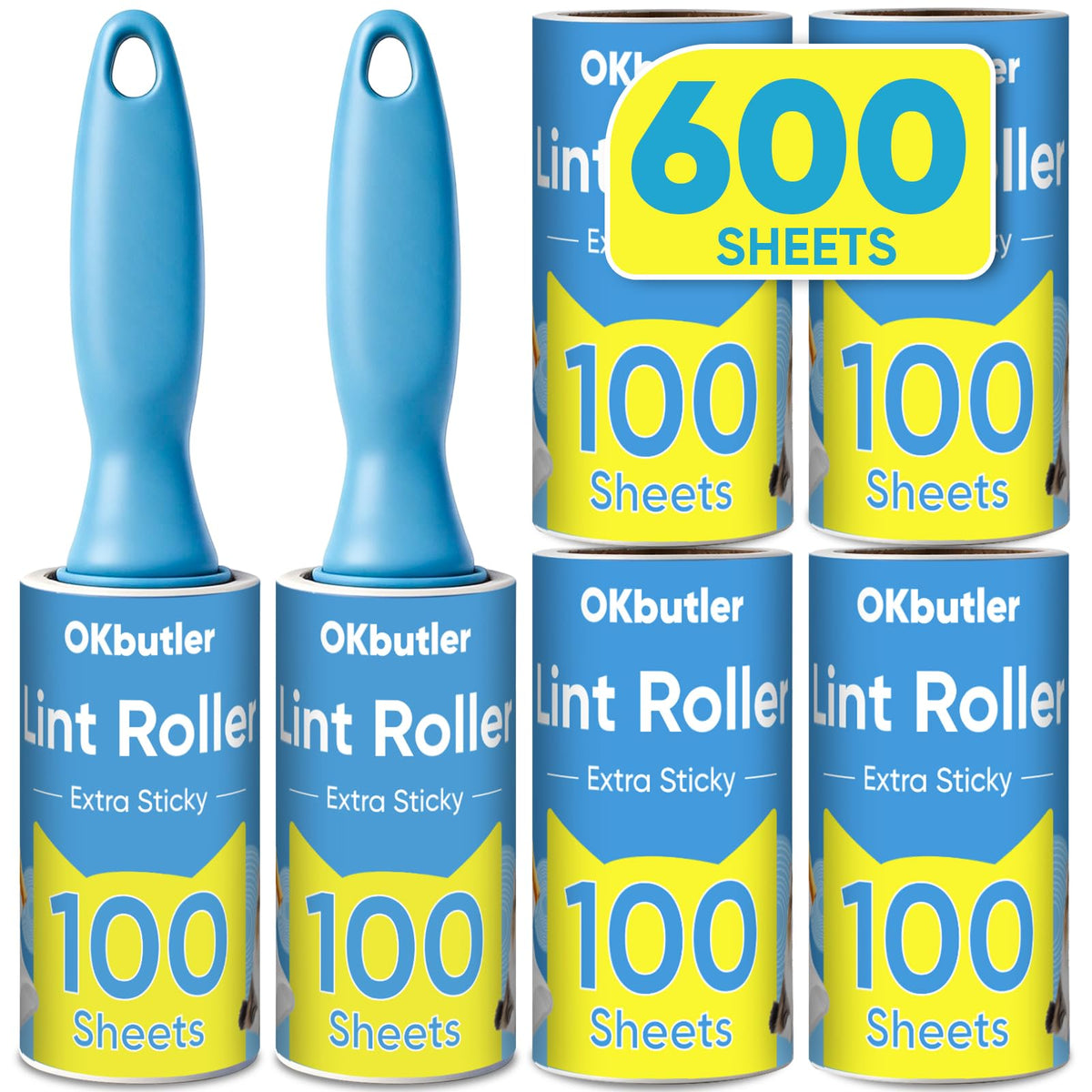 600 Sheets Lint Roller for Pet Hair, Lint Remover Extra Sticky