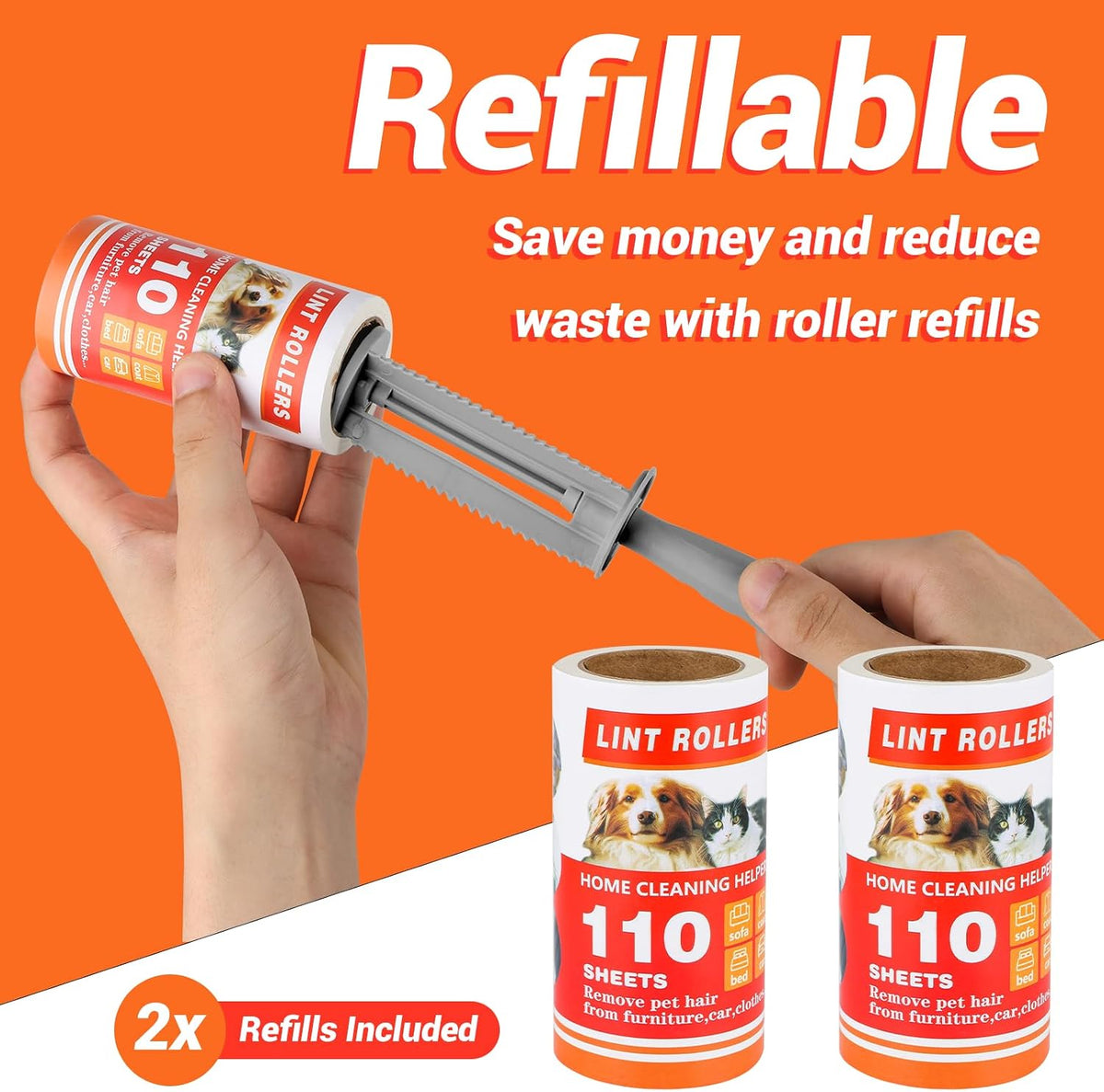 Lint Roller,Extra Sticky Pet Hair Remover for Clothes,220 Sheets