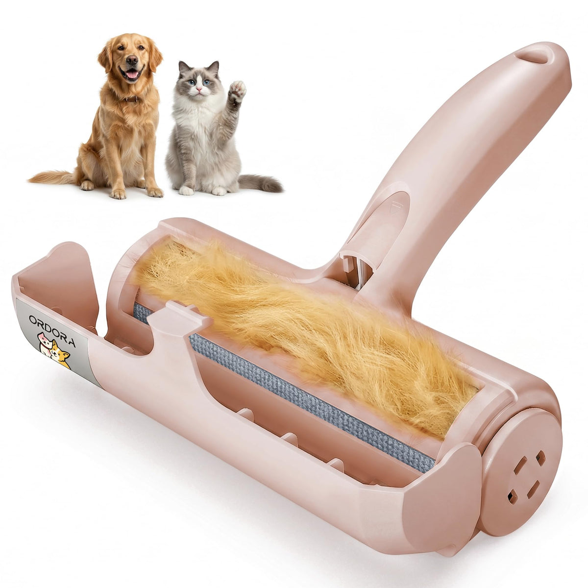 ORDORA Pet Hair Remover Roller, Reusable Lint Roller for Dog and Cat Hair
