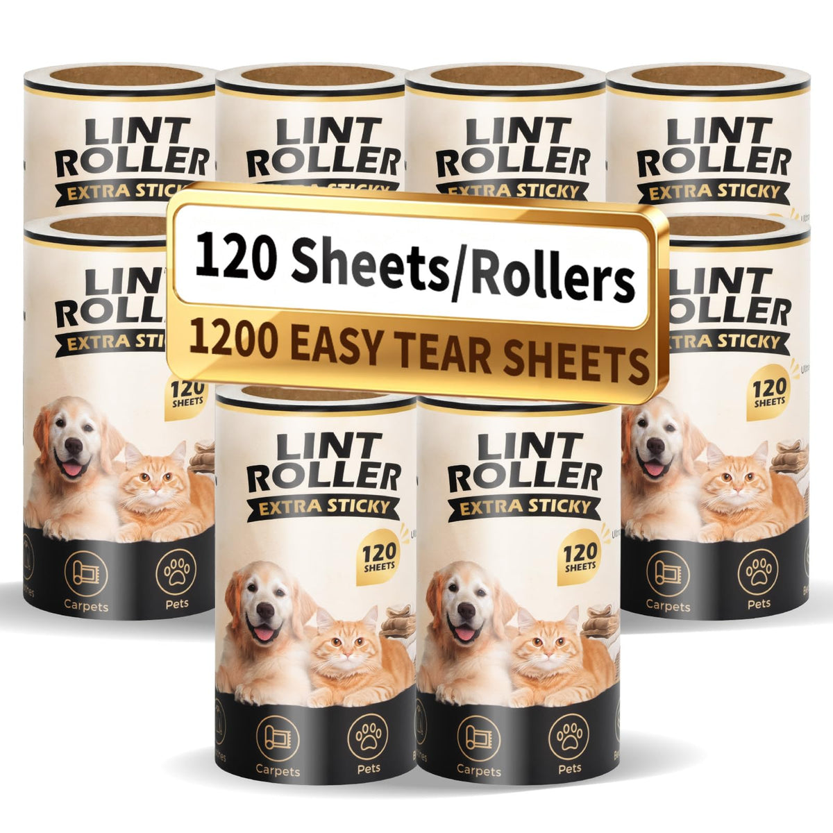 Lint Roller for Pet Hair Removal, Extra Sticky Pet Hair Rollers