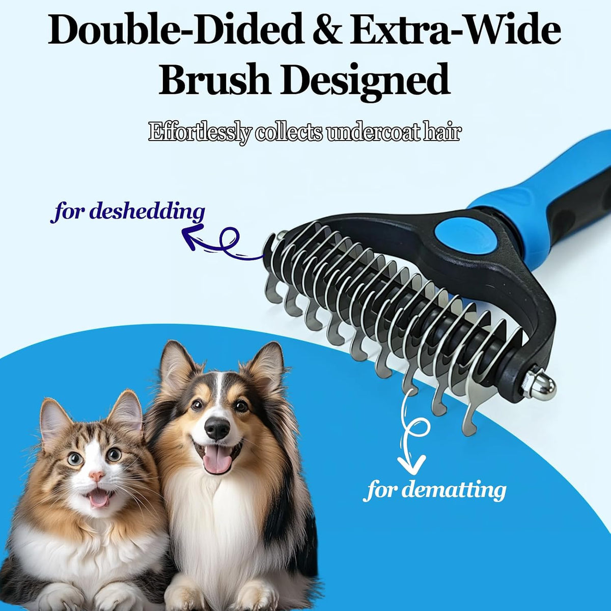 Dog Brush for Shedding Undercoat Rake for Dogs Pet Pro Grooming Tool