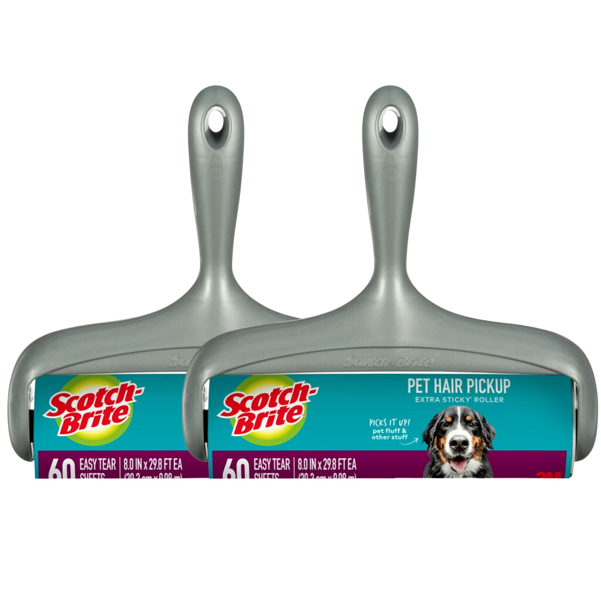 Scotch-Brite Pet Hair Extra Sticky Large Lint Roller, 60 Sheets, 1 Pack