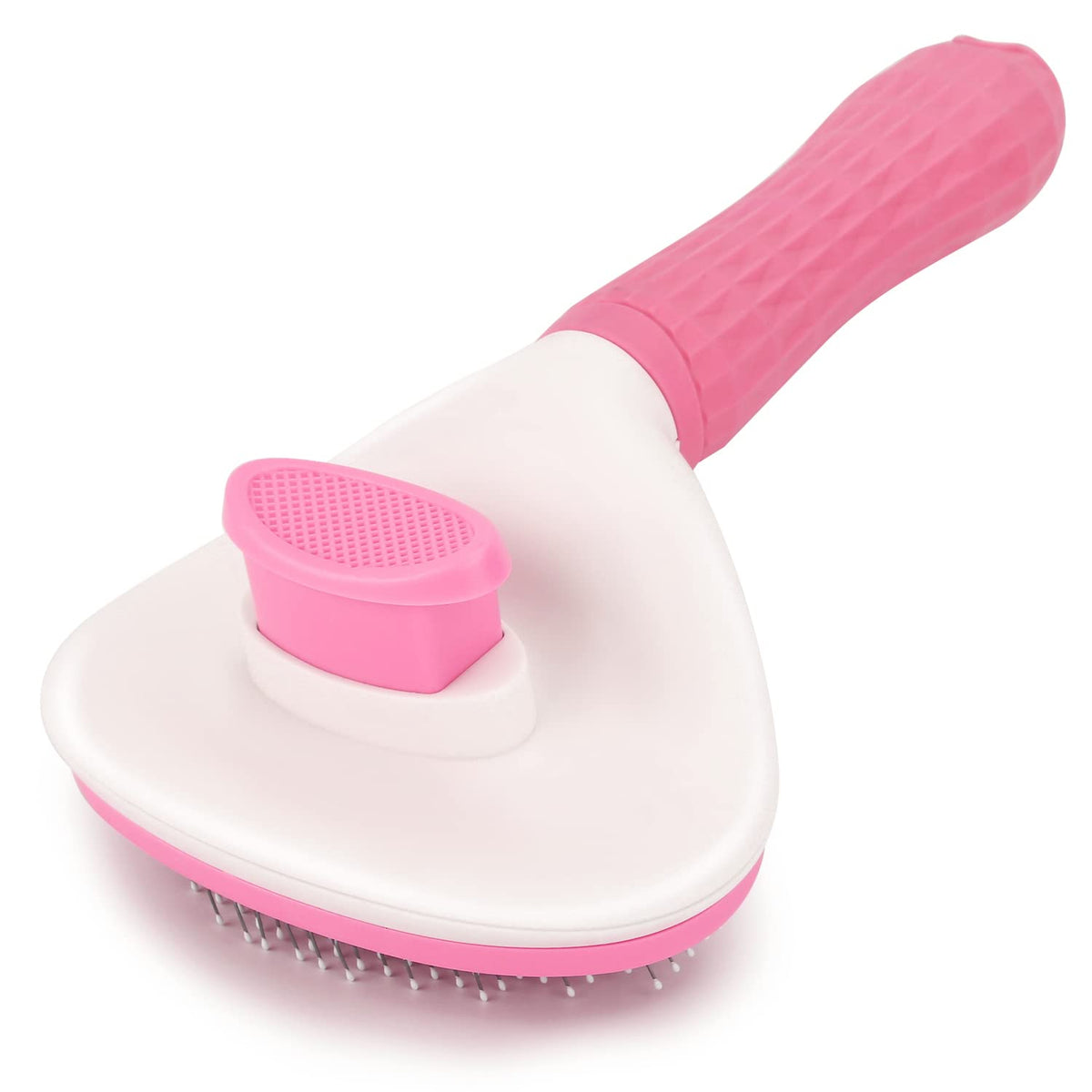 Depets Self Cleaning Slicker Brush, Dog Cat Bunny Pet Grooming Shedding Brush - Easy to Remove Loose Undercoat, Pet Massaging Tool Suitable for Pets with Long or Short Hair