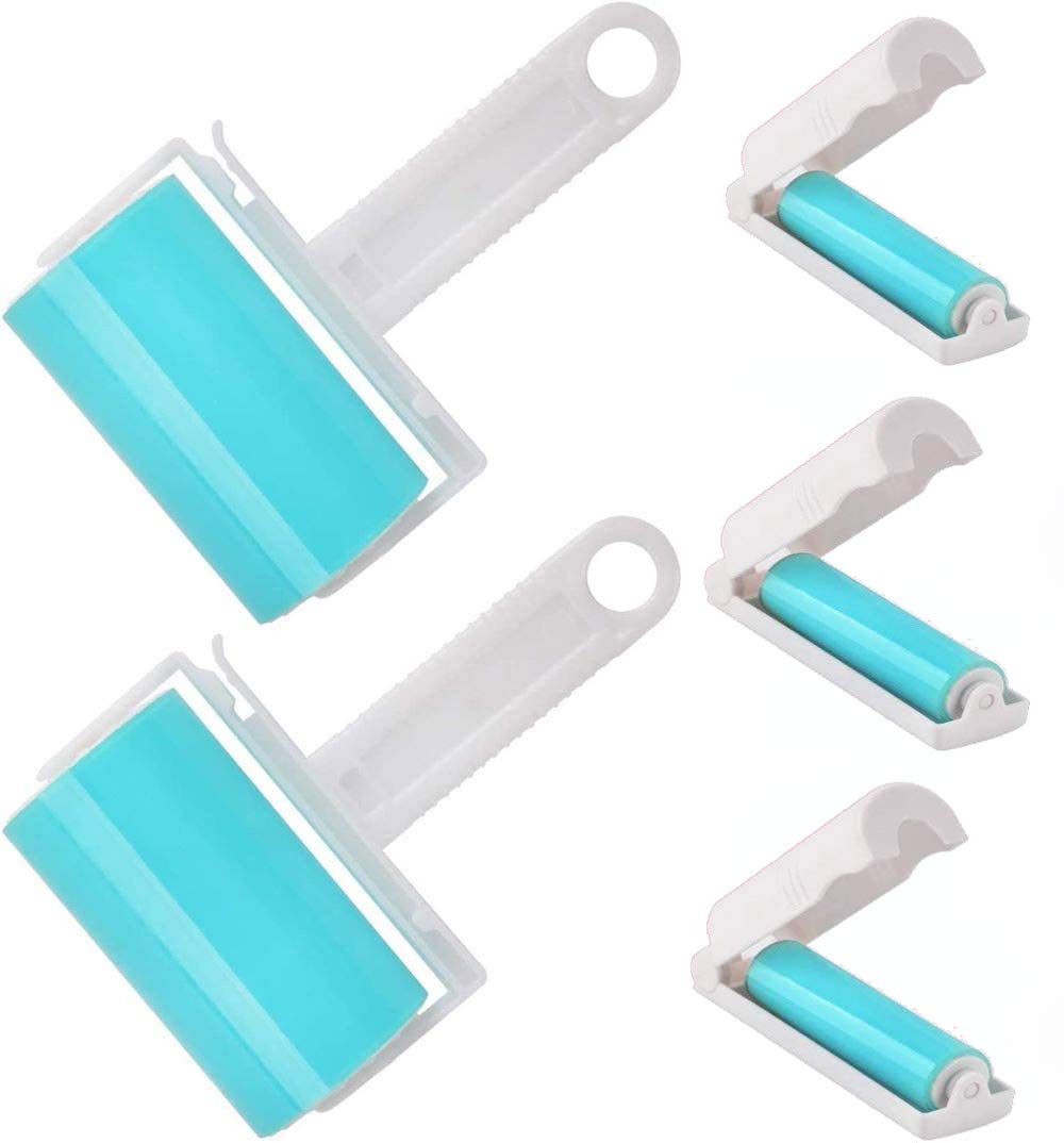 NUOBUT Reusable Sticky Lint Roller 3 Pack, Large & 2 Mini for Pet Hair