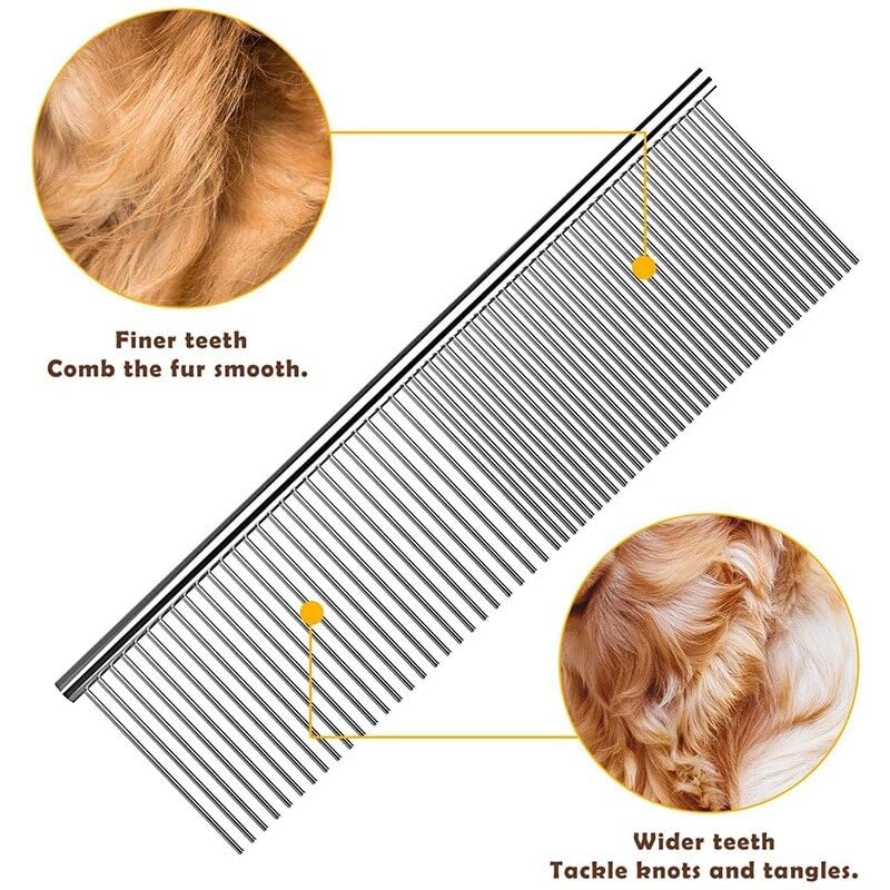 Dog Combs for Grooming, Metal Cat Comb for Long Haired