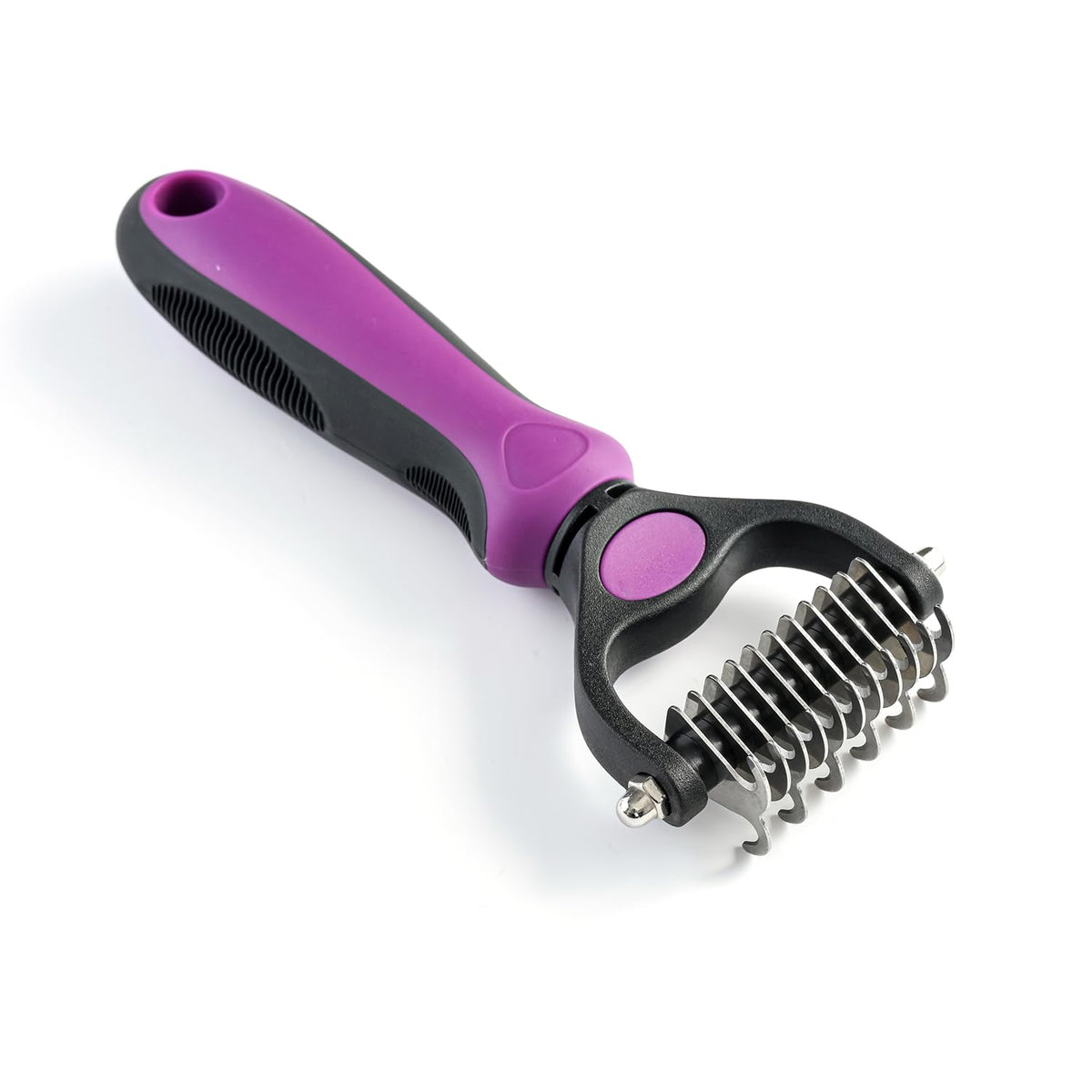 WePet Grooming Rake for Dogs & Cats, Double-Sided Deshedding Brush, Extra-Wide Dematting Tool, Slicker Comb for Undercoat & Loose Hair Removal, Reduces Shedding by 95%, Blue, Small