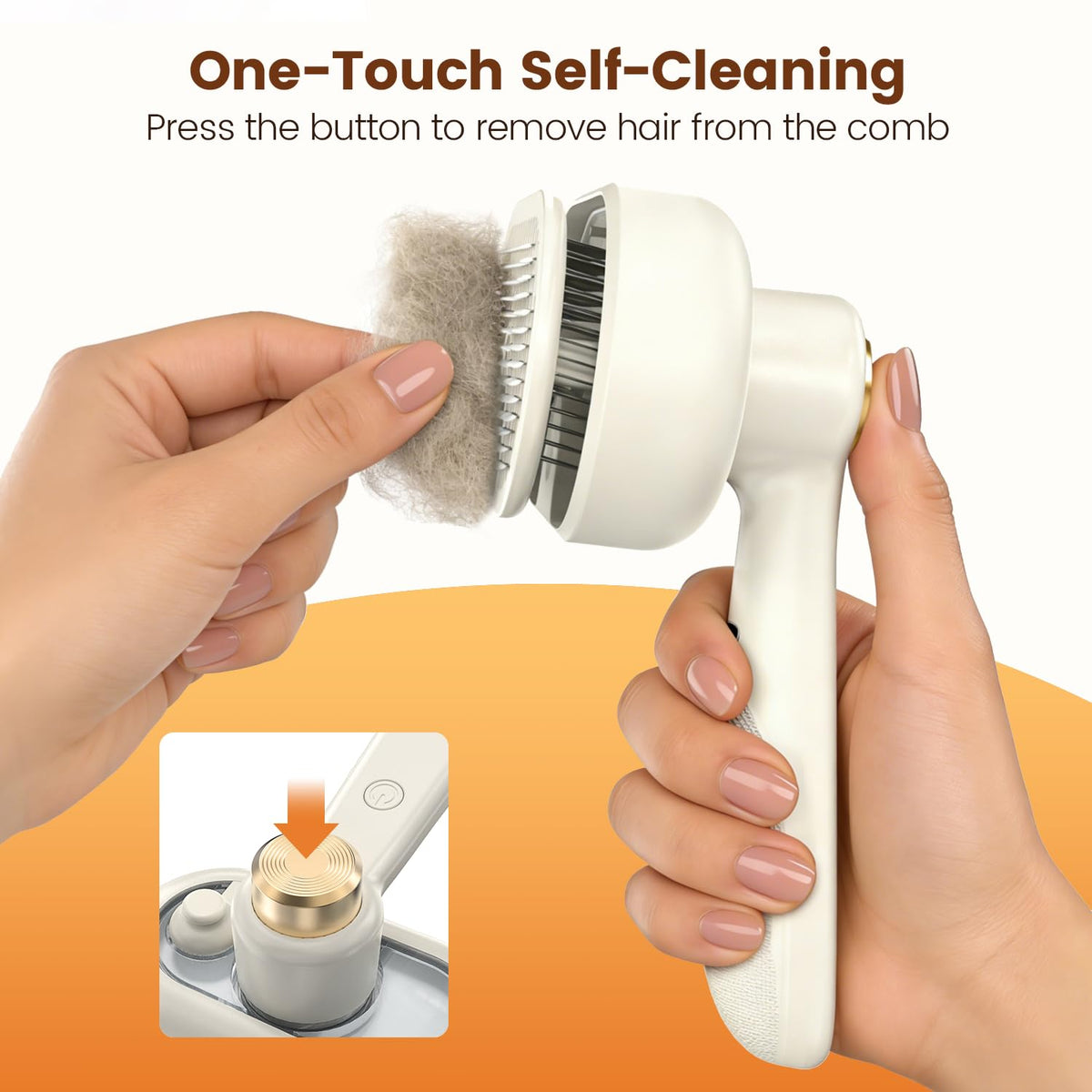 Glendan Pet Steam Brush for Dogs & Cats, 3-in-1 Self Cleaning Shedding
