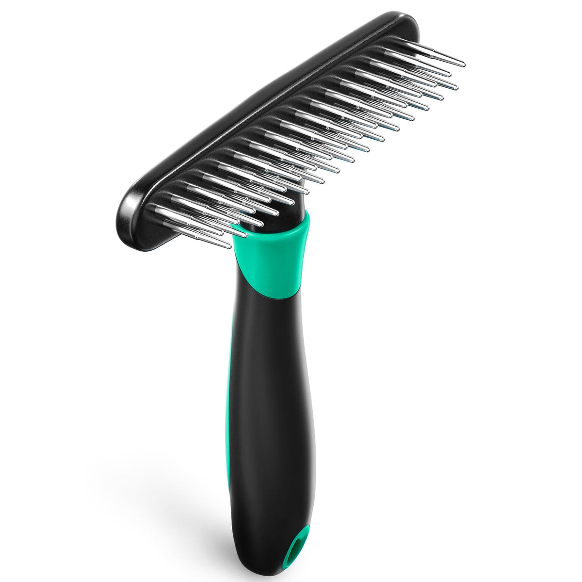 DOGI Deshedding Brush - Undercoat Rake for Dogs, Cats, Matted, Short, Long Hair Coats - Double Row Stainless Steel Pins - Reduce Shedding by 90% (Blue)