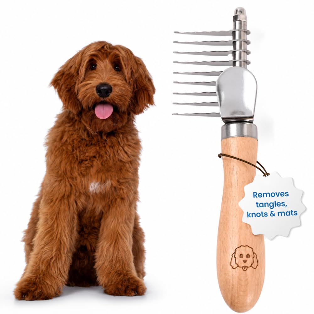 Dematting Comb for Dogs, Undercoat Rake Grooming Tool For Matted Pet Hair