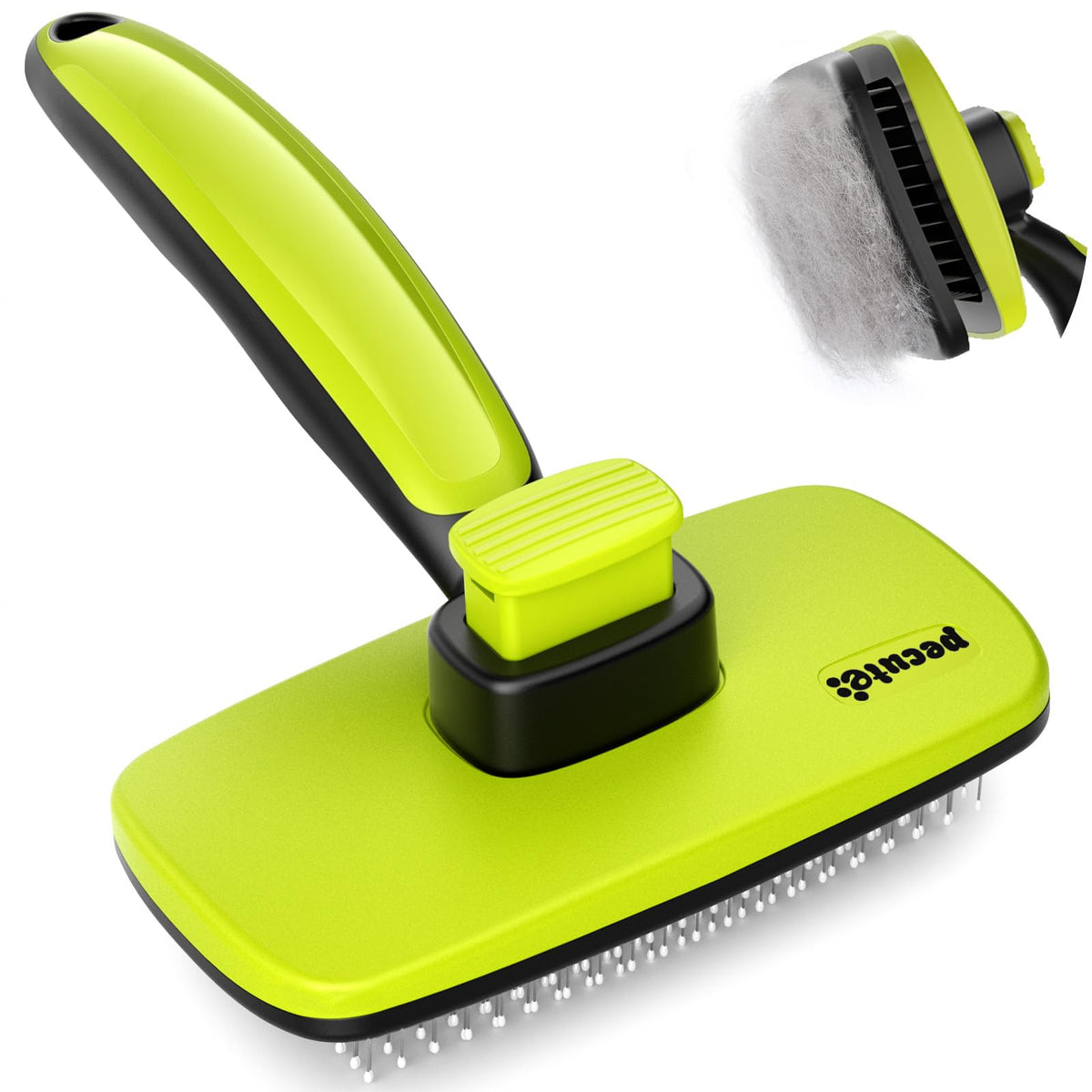 Pecute Skin Friendly Self-Cleaning Slicker Brush for Dog & Cat Shedding