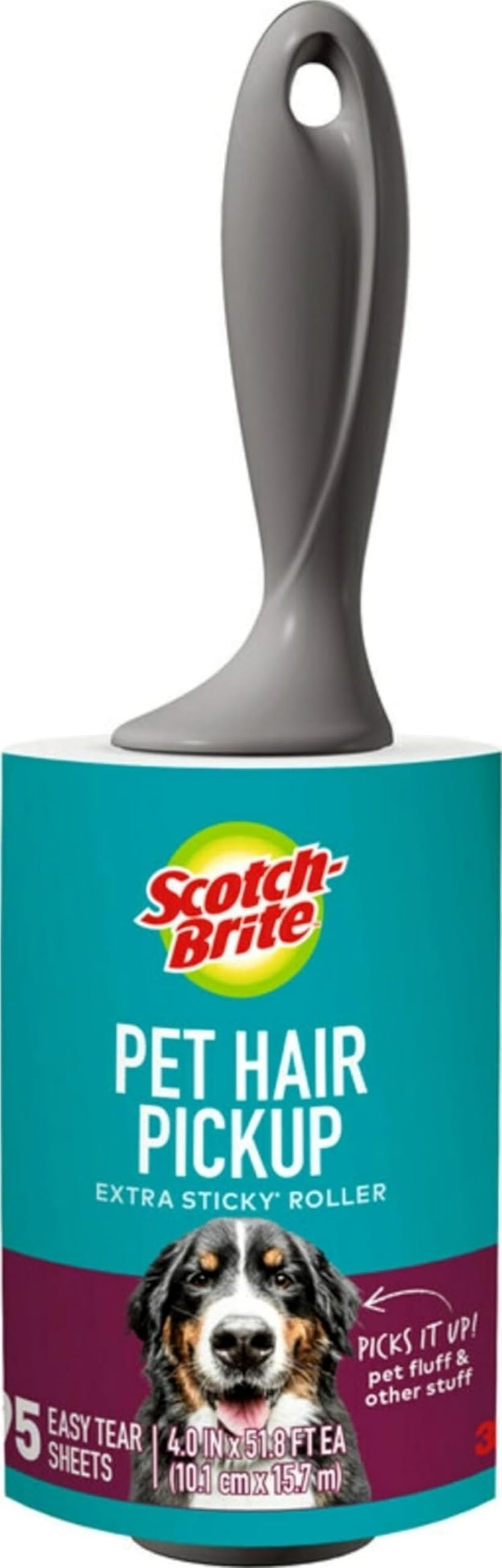 Scotch-Brite Pet Hair Extra Sticky Lint Roller, 95 Sheets Total,1 Pack