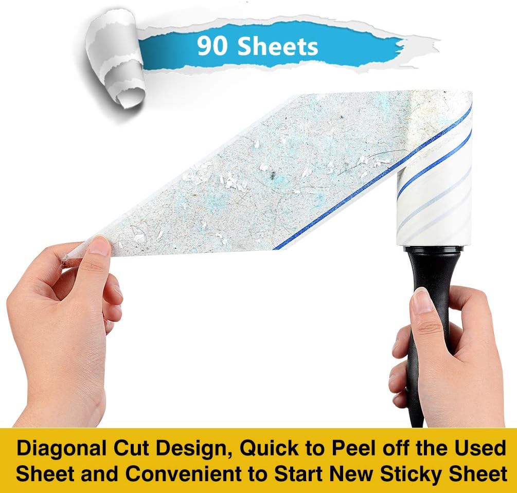 Extra Sticky Lint Rollers for Pet Hair, 450 Sheets, 5 Packs