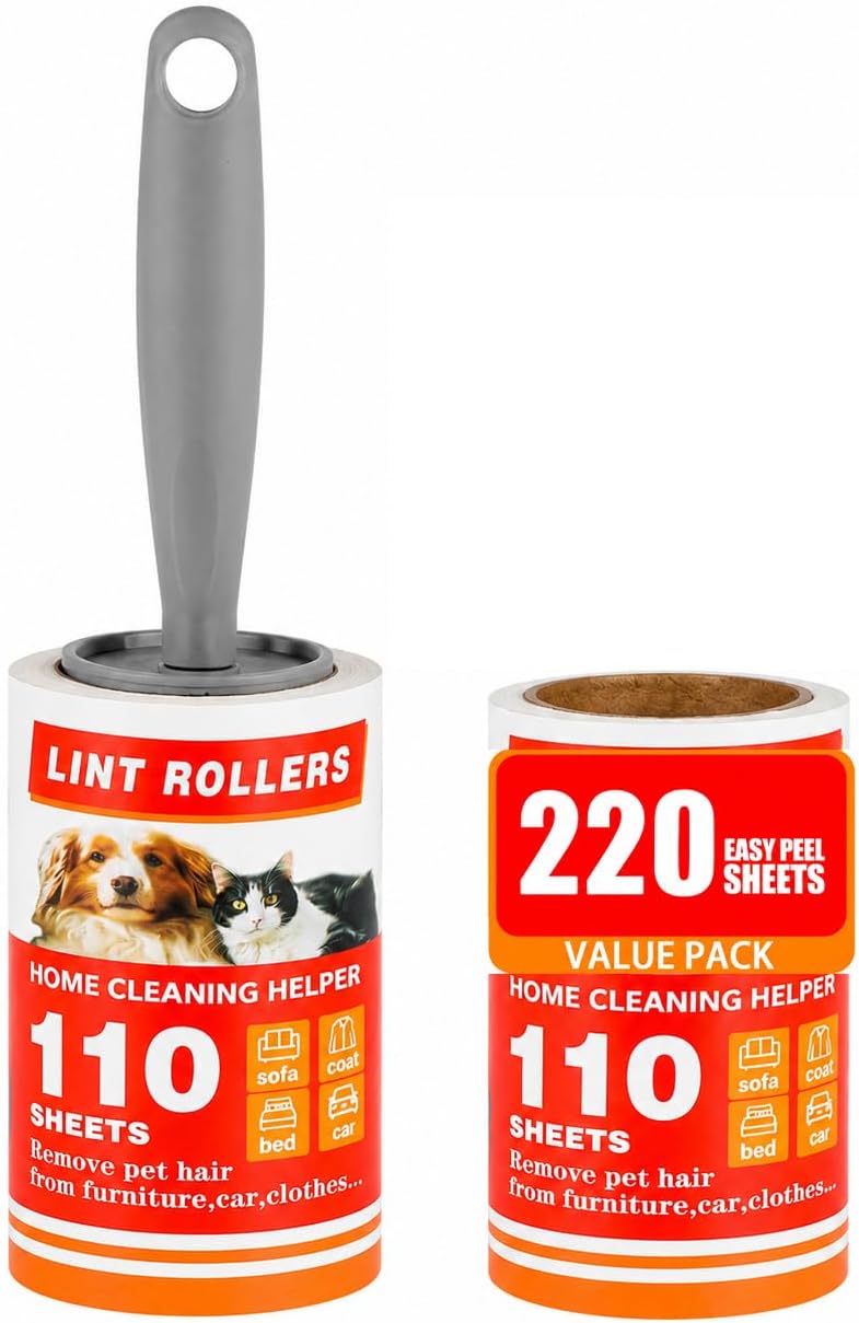 Lint Roller,Extra Sticky Pet Hair Remover for Clothes,220 Sheets