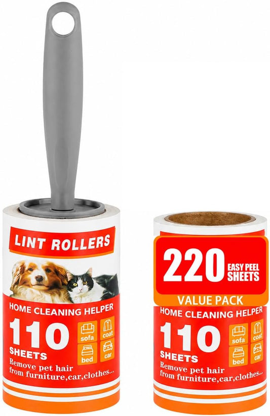 Lint Roller,Extra Sticky Pet Hair Remover for Clothes,220 Sheets