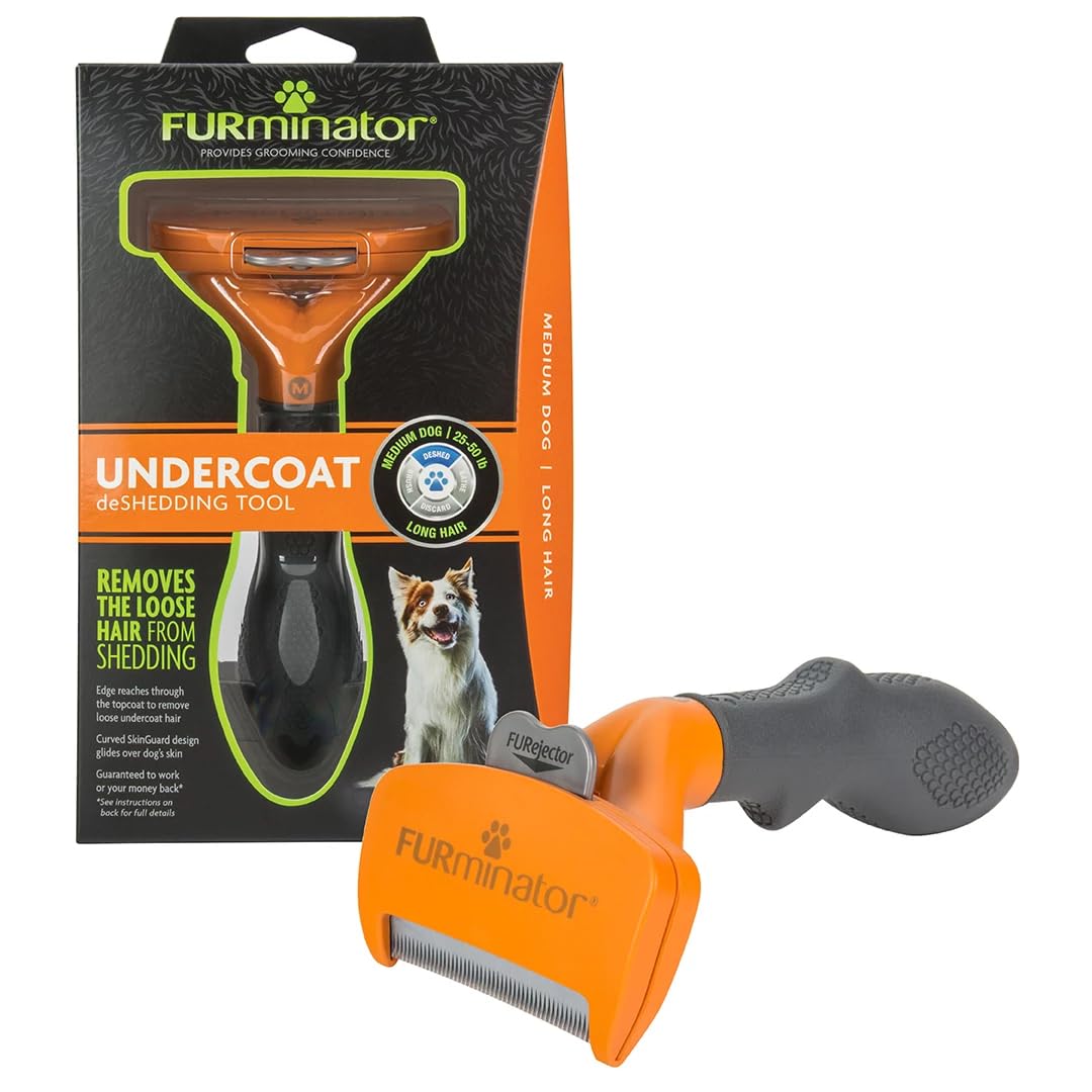 FURminator Large Dog Undercoat deShedding Tool for Long Hair