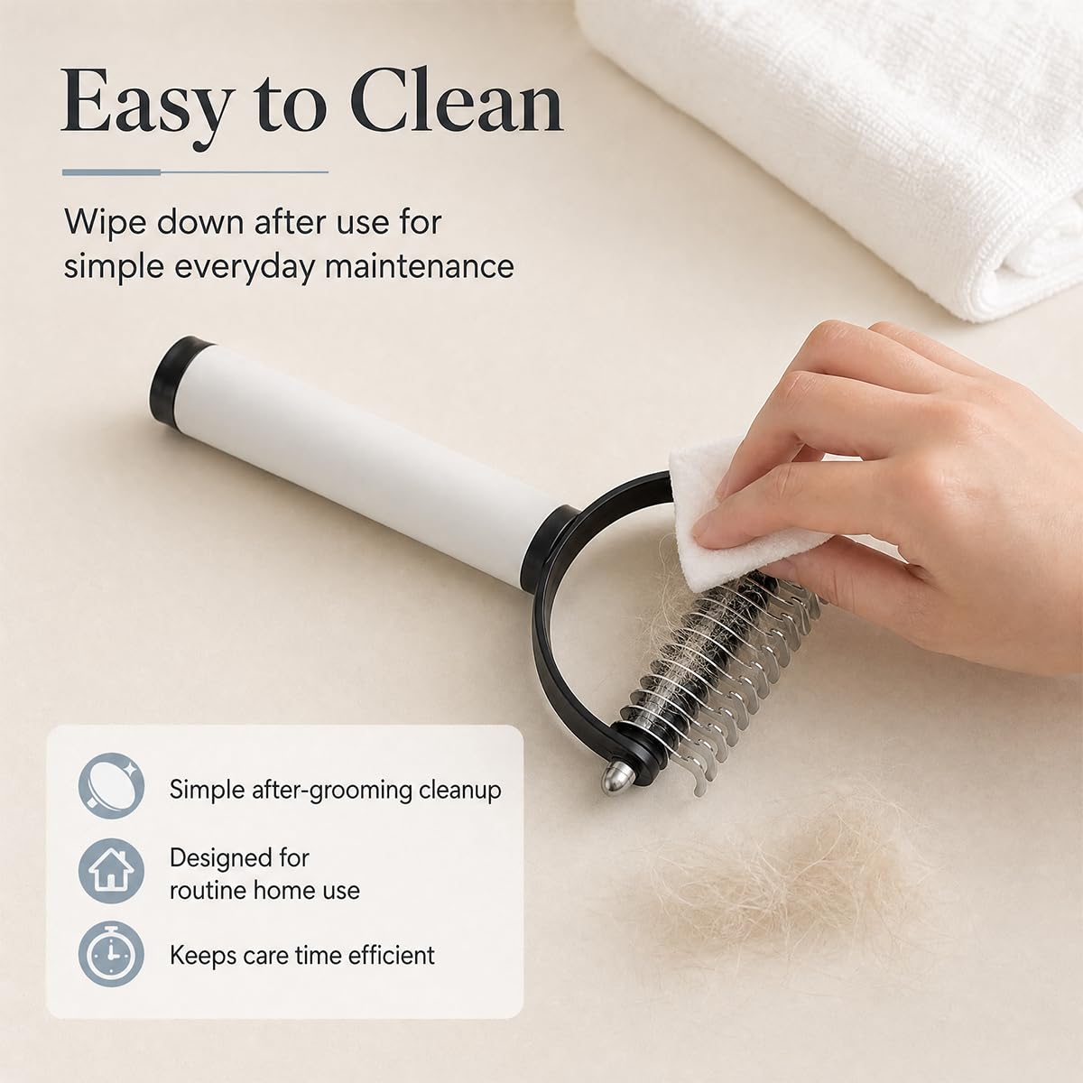 Pet Pro Dematting Comb for Dogs & Cats, Undercoat Rake Deshedding Brush for Long Hair Pets, Removes Loose Fur and Tangles