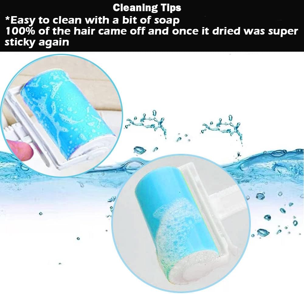 NUOBUT Reusable Sticky Lint Roller 3 Pack, Large & 2 Mini for Pet Hair