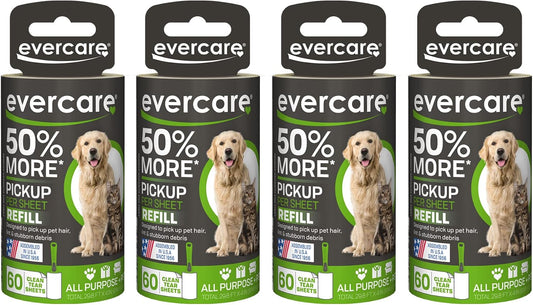 Evercare Pack of 4 Pet Extreme Stick Plus Lint Roller Refill Rolls