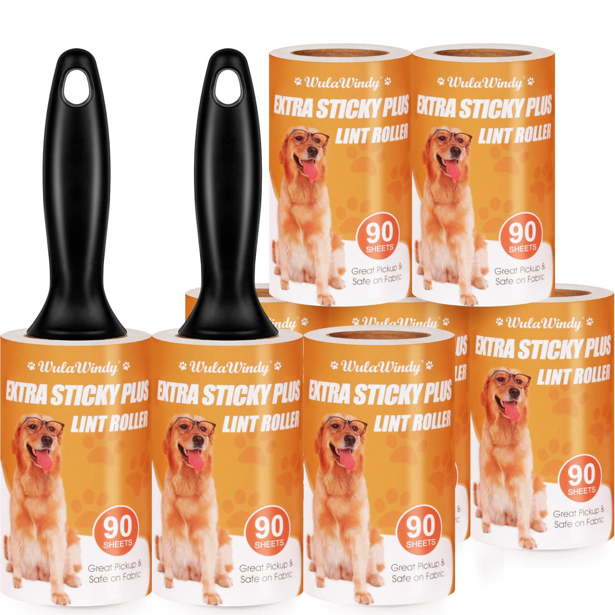 WulaWindy Extra Sticky Lint Rollers for Pet Hair, 240 Sheets, 4-Pack