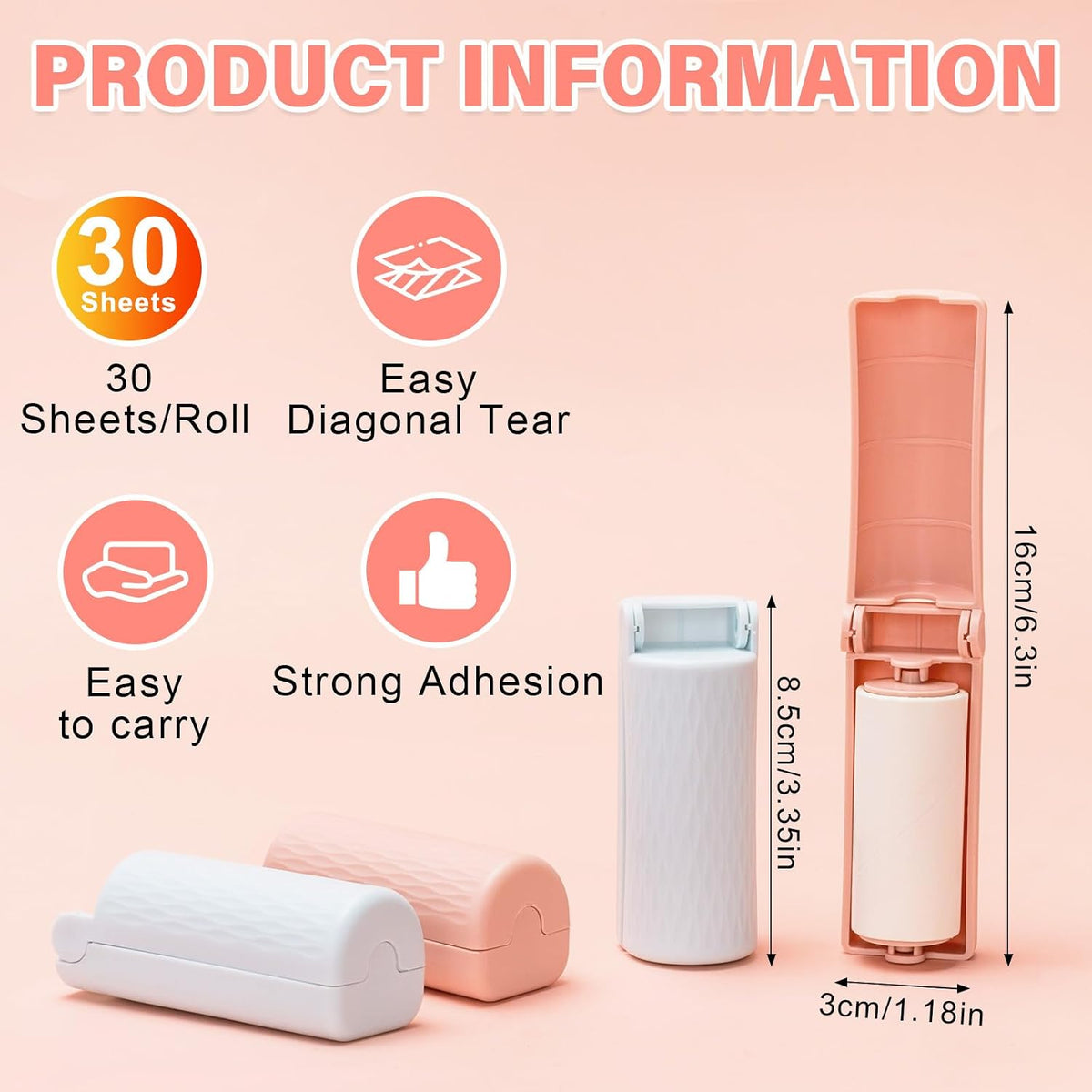 16 Pack Travel Lint Roller with 360 Sheets, Mini Portable Lint Remover