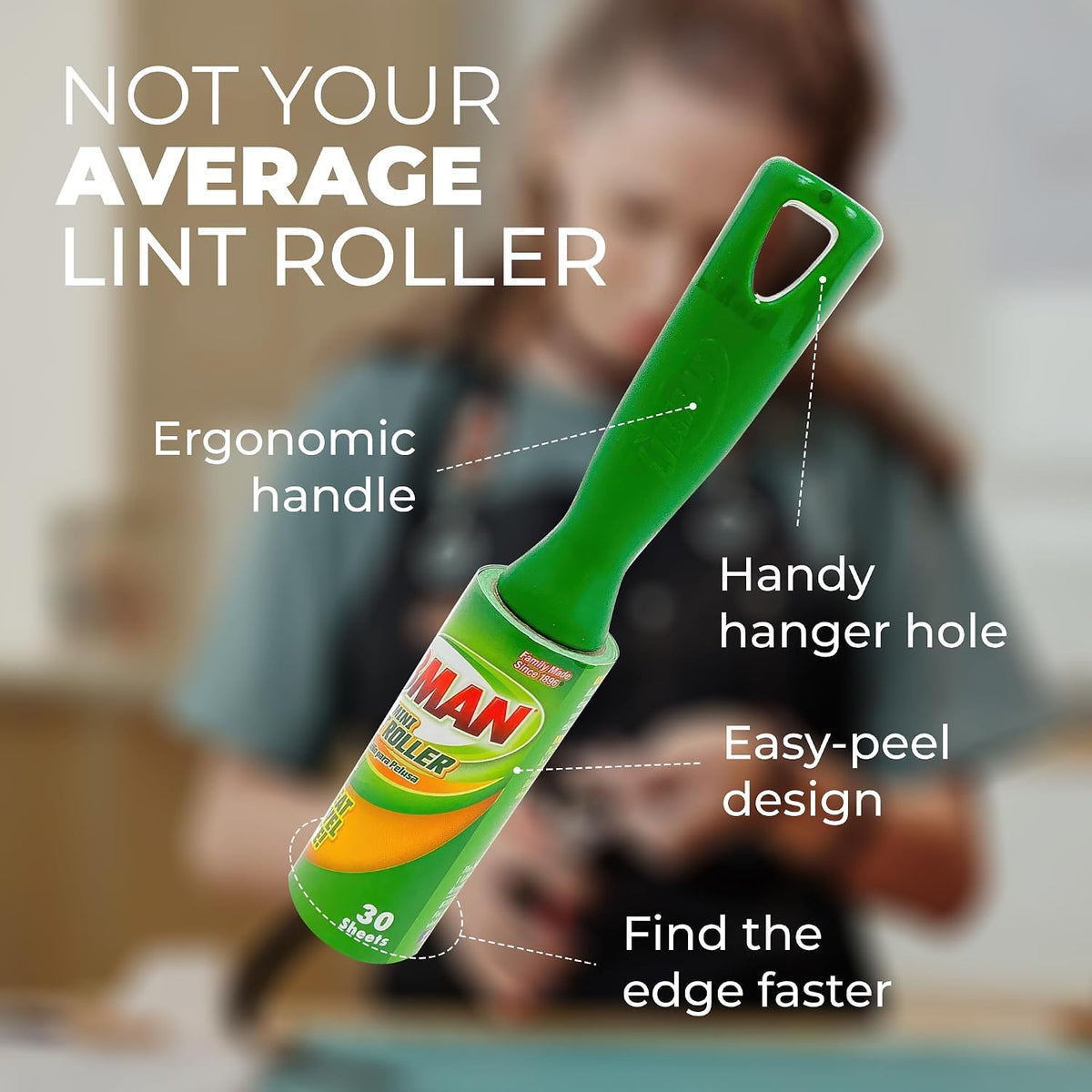 Libman Mini Lint Roller Set with Reusable Lint Remover Brush -Travel Sticky Lint Removing Tool for Pet Hair, Dust, Small Crumbs - 6.5" Portable Lint Brushes with Hanger Hole - 6 Pack (180 Sheets)