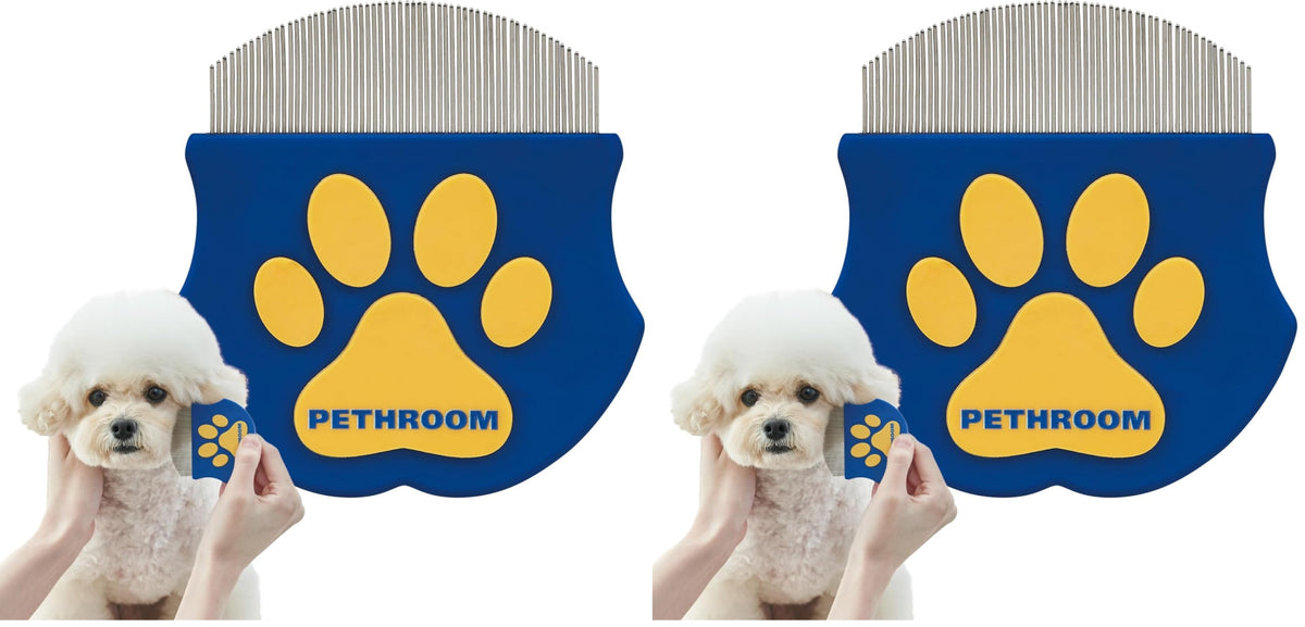 PETHROOM Professional Eye Comb for Pets, Stainless Steel Tear Stain Remover