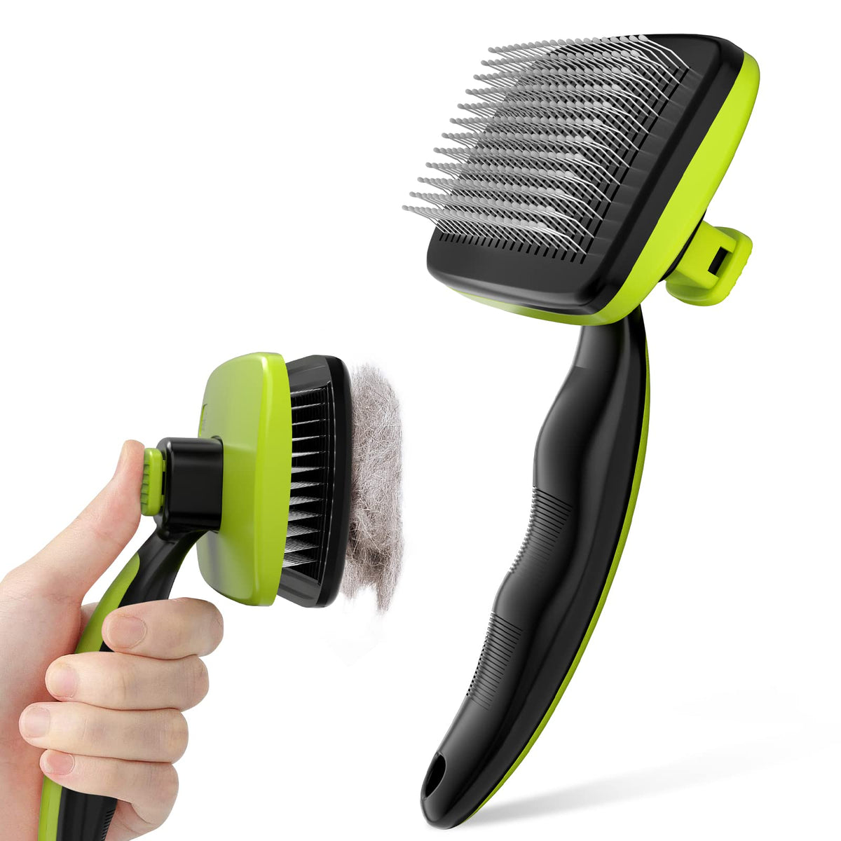 Pecute Skin Friendly Self-Cleaning Slicker Brush for Dog & Cat Shedding