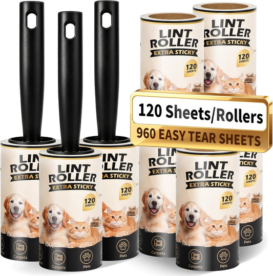 Lint Roller for Pet Hair Removal, Extra Sticky Pet Hair Rollers