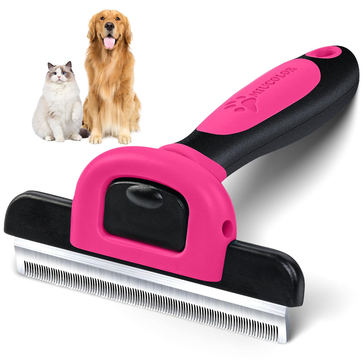 MIU COLOR Pet Grooming Brush, Deshedding Tool for Dogs & Cats, Blue