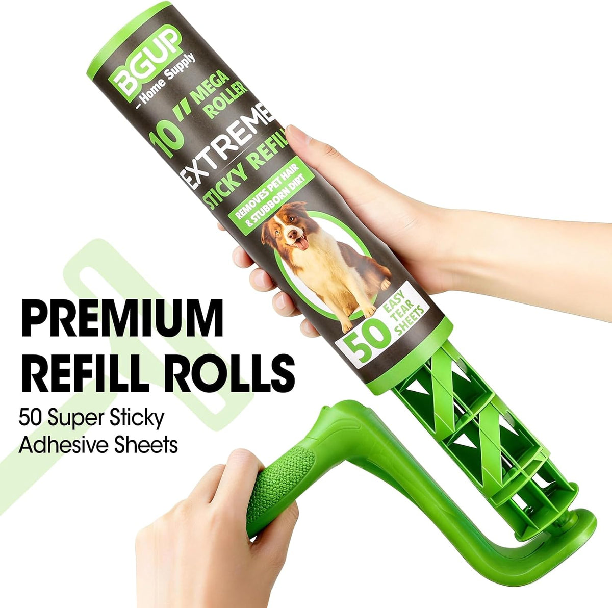 10 Inch Lint Roller Refills, 6 Rolls 300 Sheets Large Lint Rollers for Pet Hair Extra Sticky, Easily Remove Carpets, Clothes, Couch and Curtains Dust (Not Include Lint Roller Handle)