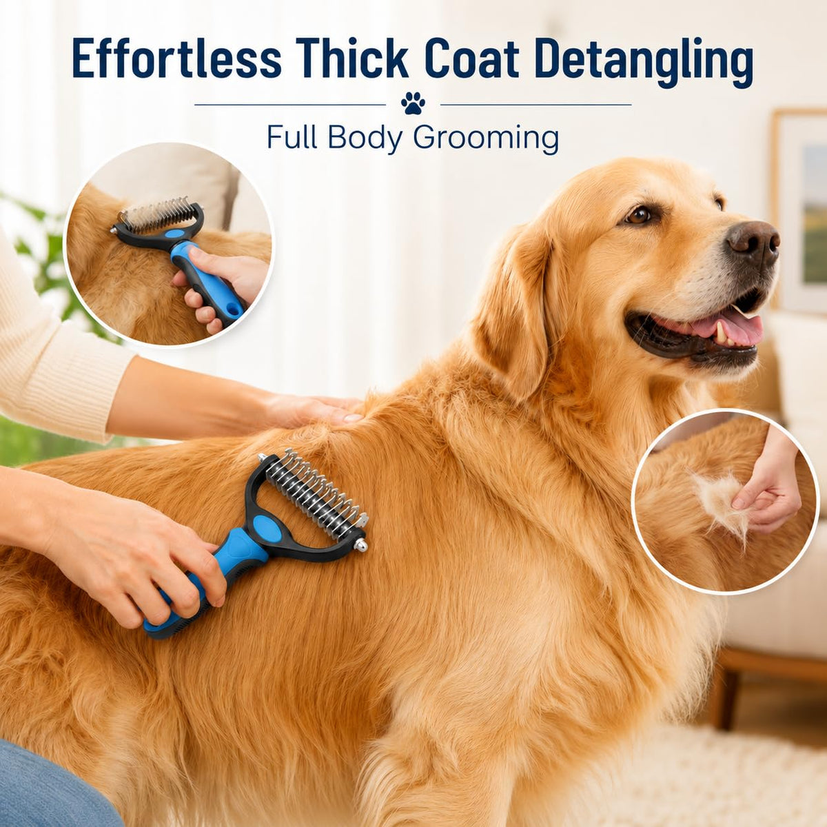 Pet Pro Tool Grooming Dog Deshedding Undercoat Rake Dual-Sided Comb
