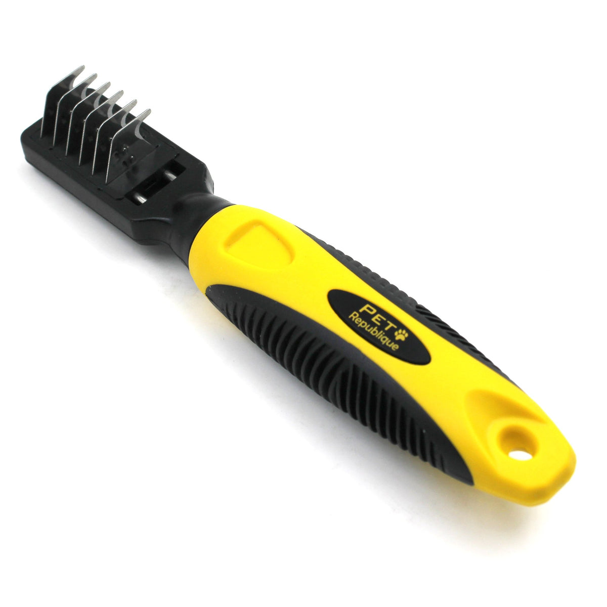 Pet Republique Dematting Tool for Dogs and Cats - Stainless Steel Matt Breaker Rake for Undercoat and Mat Brush - Knot Out for Long Haired Breed Pets