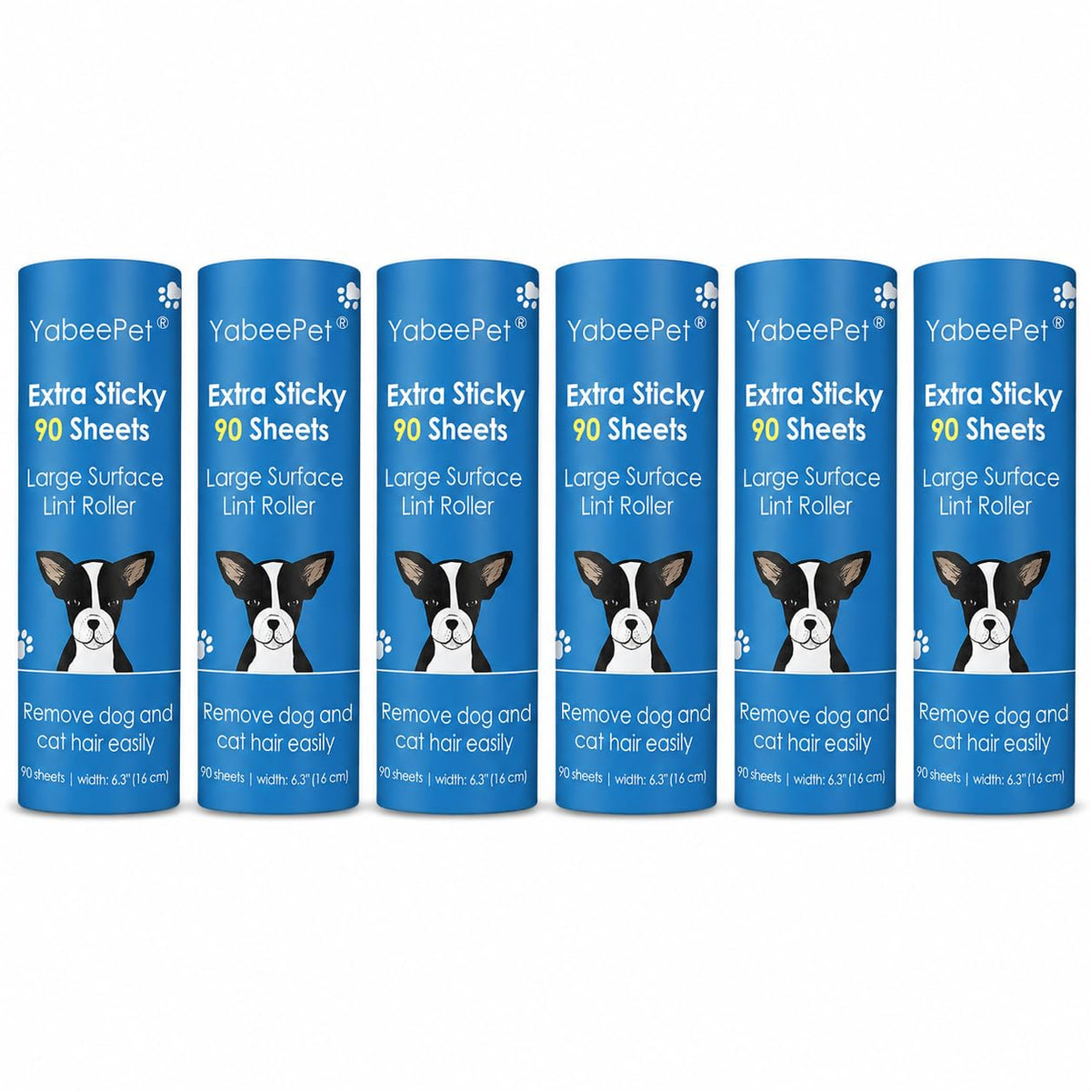 Extra Sticky Large Surface Lint Roller, 6.3'' Giant Lint Roller for Pet Hair, Lint Remover Roller for Cat Hair, Clothes, Furniture (1 Handle + 450 Sheets)