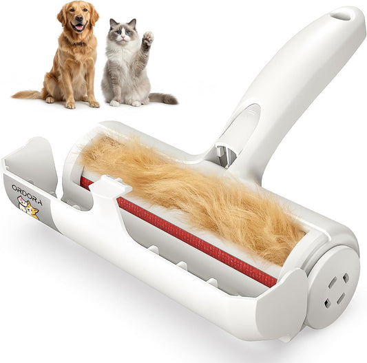 ORDORA Pet Hair Remover Roller, Reusable Lint Roller for Dog and Cat Hair