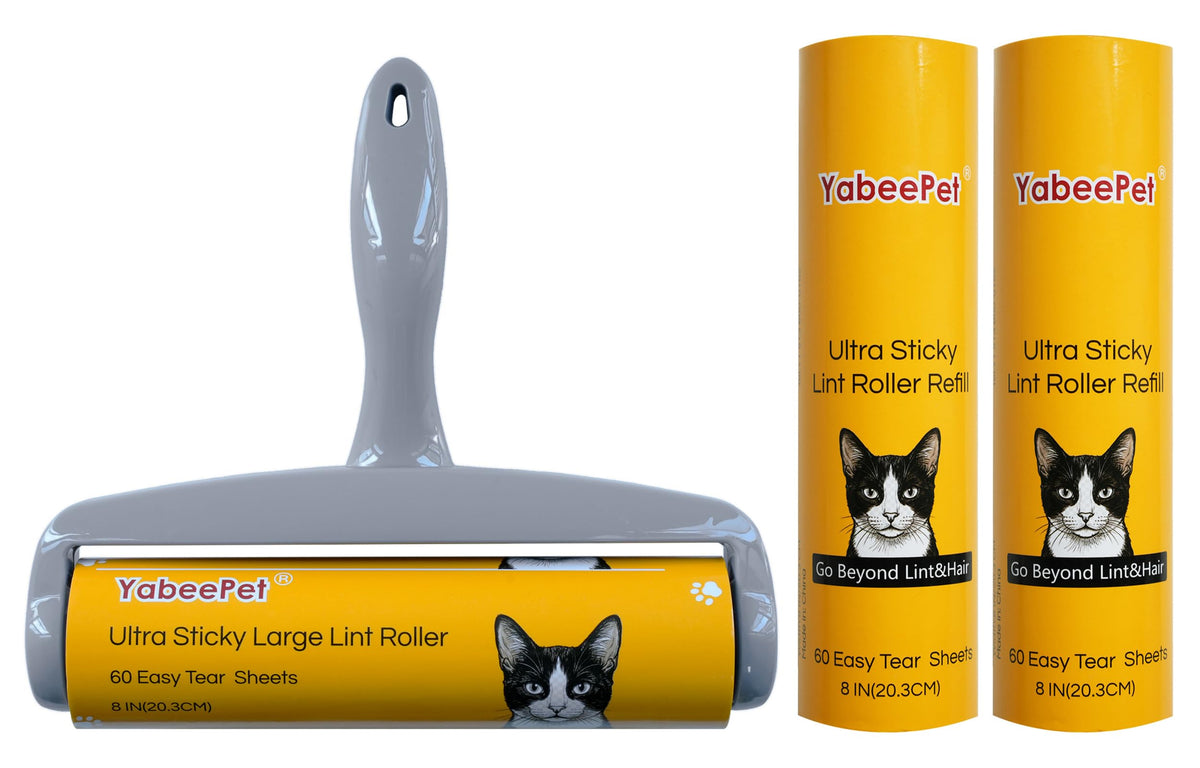 Extra Sticky Large Surface Lint Roller, 6.3'' Giant Lint Roller for Pet Hair, Lint Remover Roller for Cat Hair, Clothes, Furniture (1 Handle + 450 Sheets)