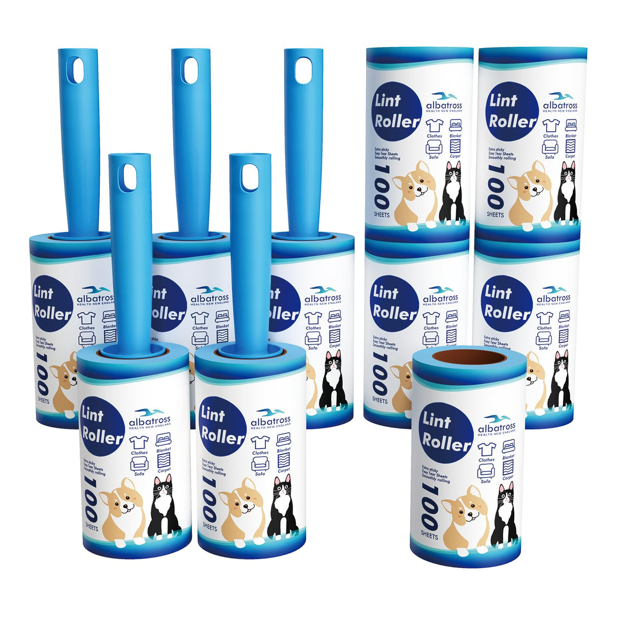 Lint Rollers for Pet Hair Extra Sticky, 1200 Sheets Mega Value Set Lint Rollers for Pet Hair Removal, Dog and Cat Lint Remover for Clothes, Furniture, Carpet