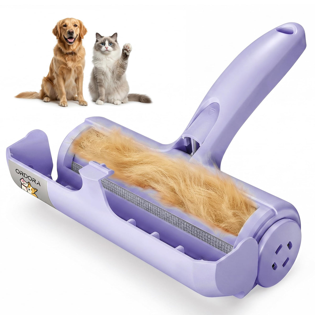 ORDORA Pet Hair Remover Roller, Reusable Lint Roller for Dog and Cat Hair
