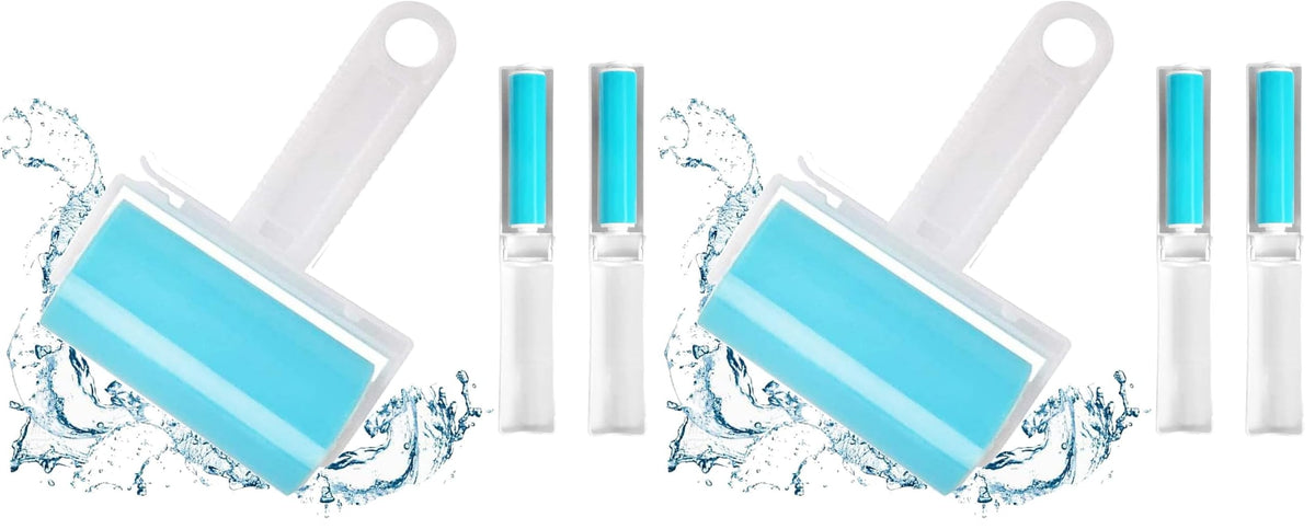 NUOBUT Reusable Sticky Lint Roller 3 Pack, Large & 2 Mini for Pet Hair