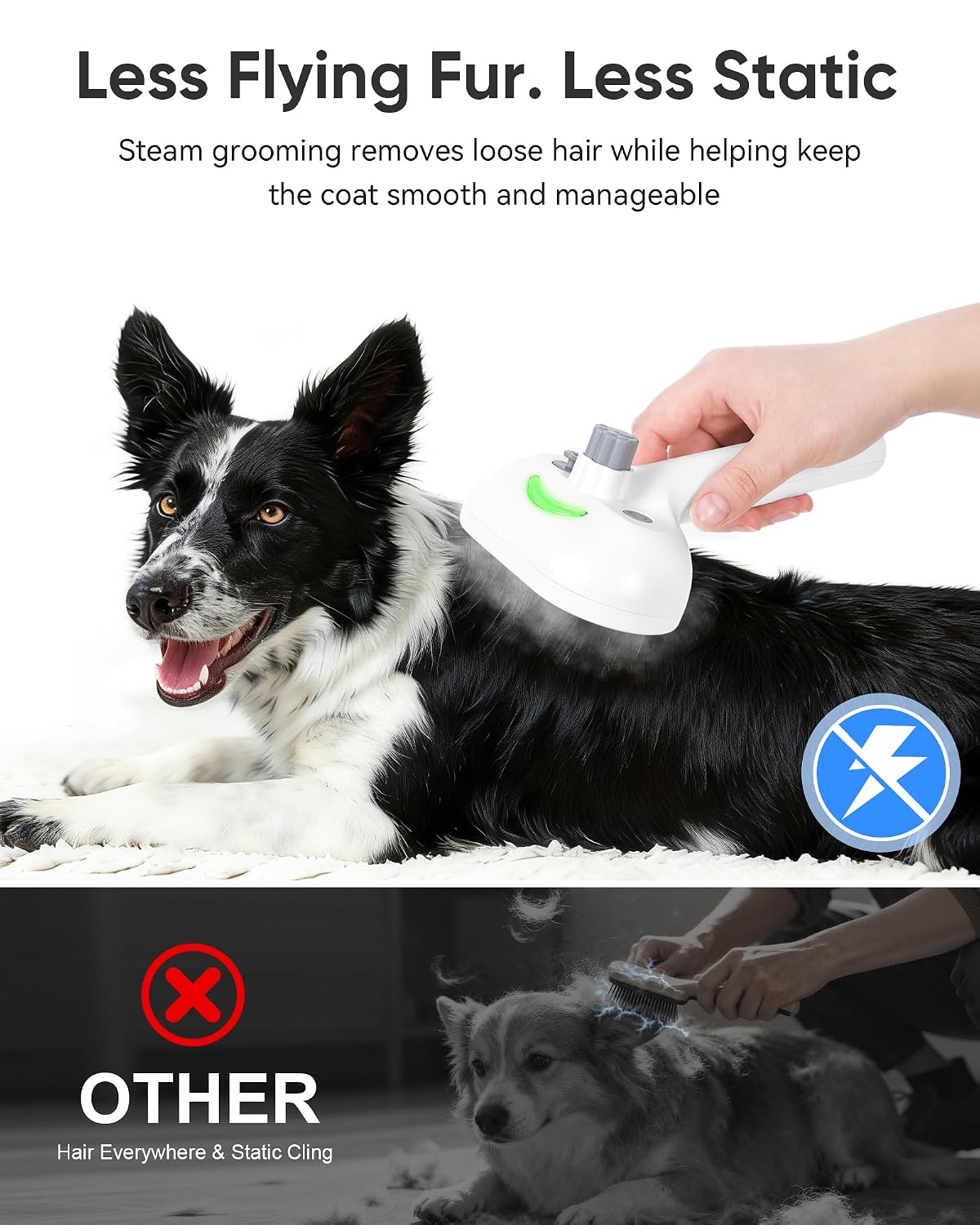 Pet Steam Brush Dog Cat 2026 New Grooming Comb for Shedding Floating Hair