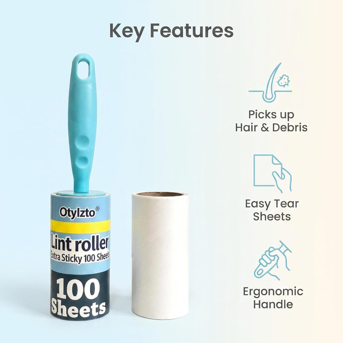 Otylzto 600 Sheets Extra Sticky Lint Rollers for Pet Hair lint Remover