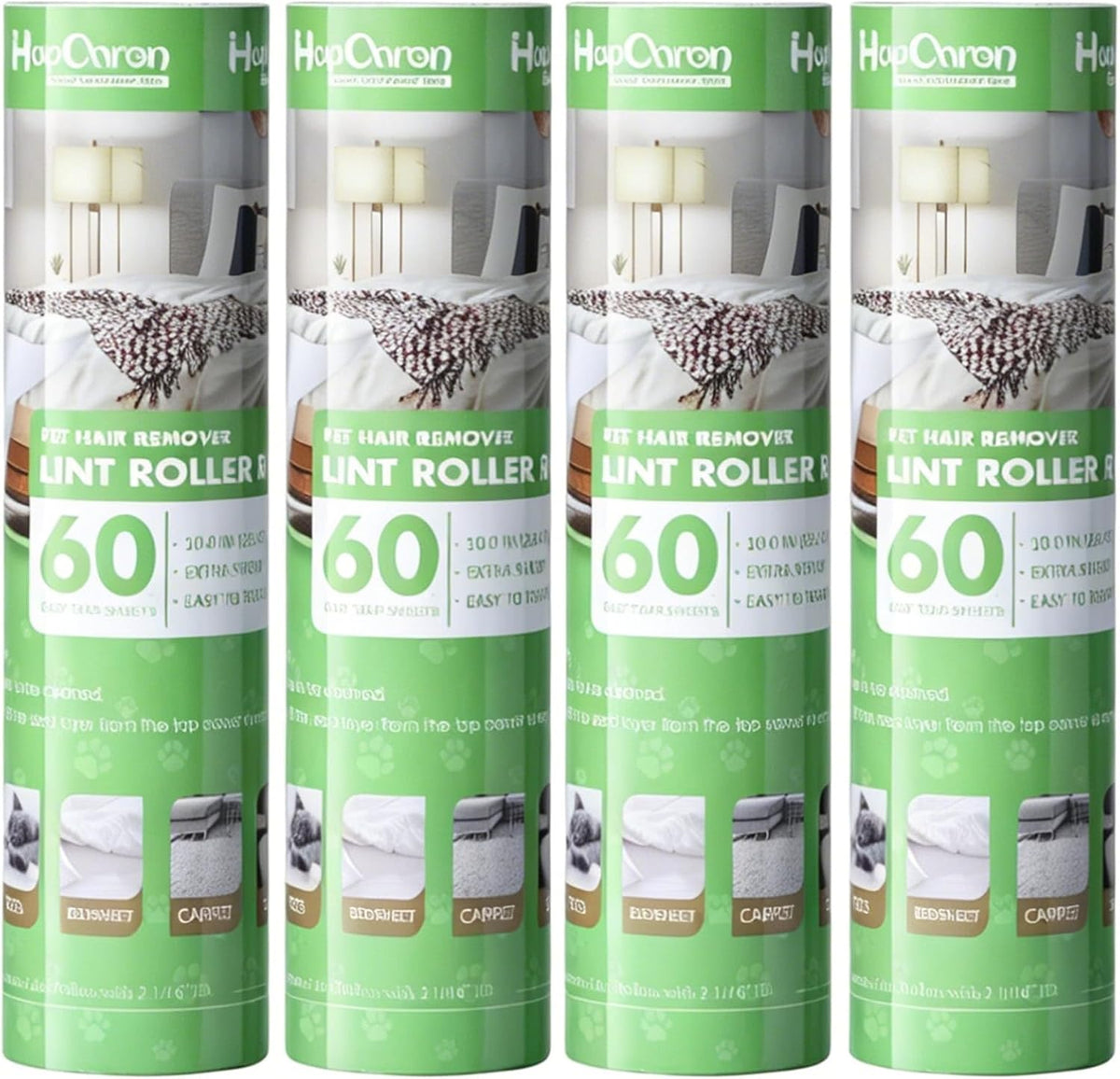 Lint Roller Refills 10", 240 Sheets, 4-Pack Value, Extra Sticky