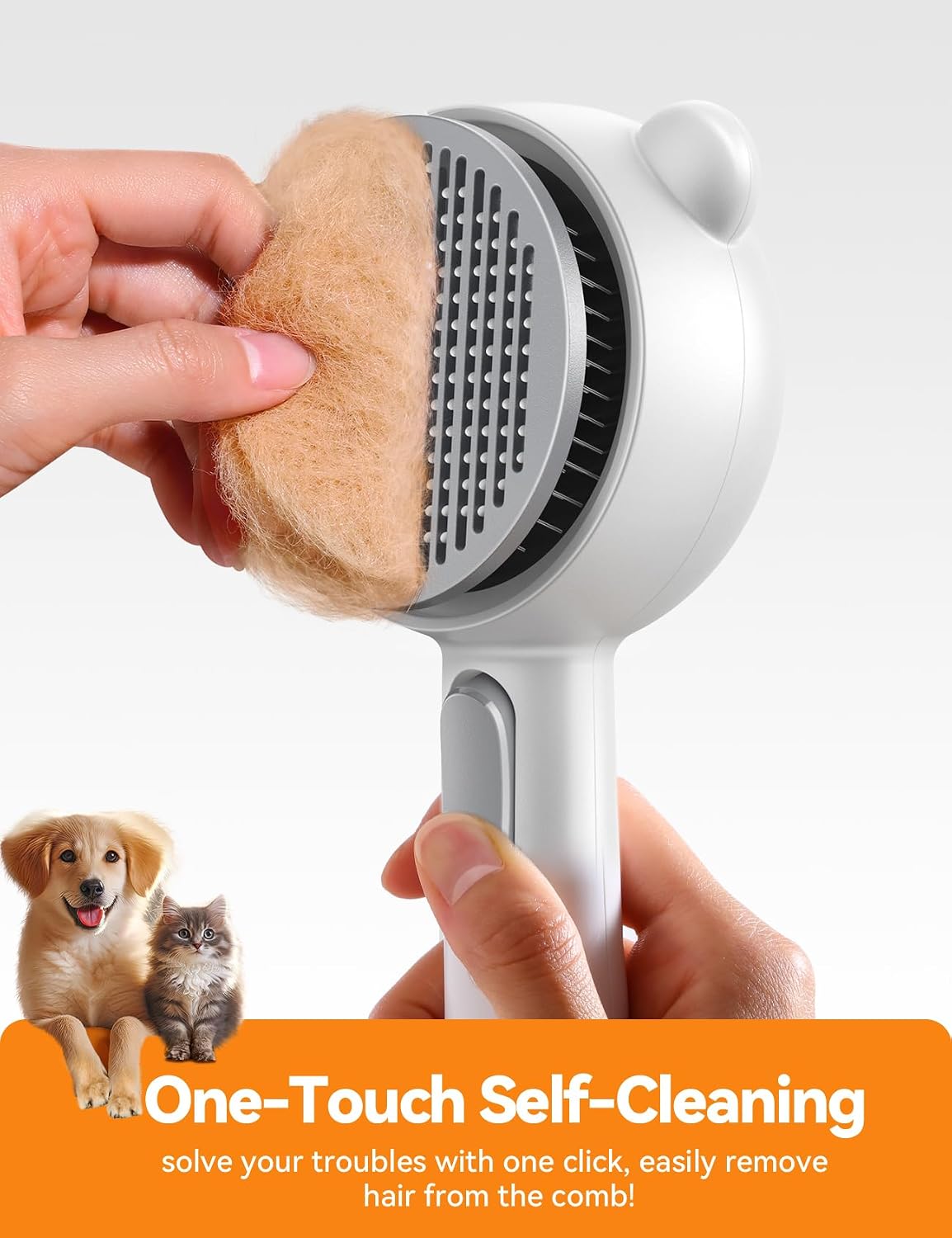 Cat Steam Brush, Brushes for Indoor Cats with Release Button, Undercoat Removal Grooming Supplies, Dual Spray USB Rechargeable, Cat Brush for Shedding for All Long-haired and Short-haired Pets