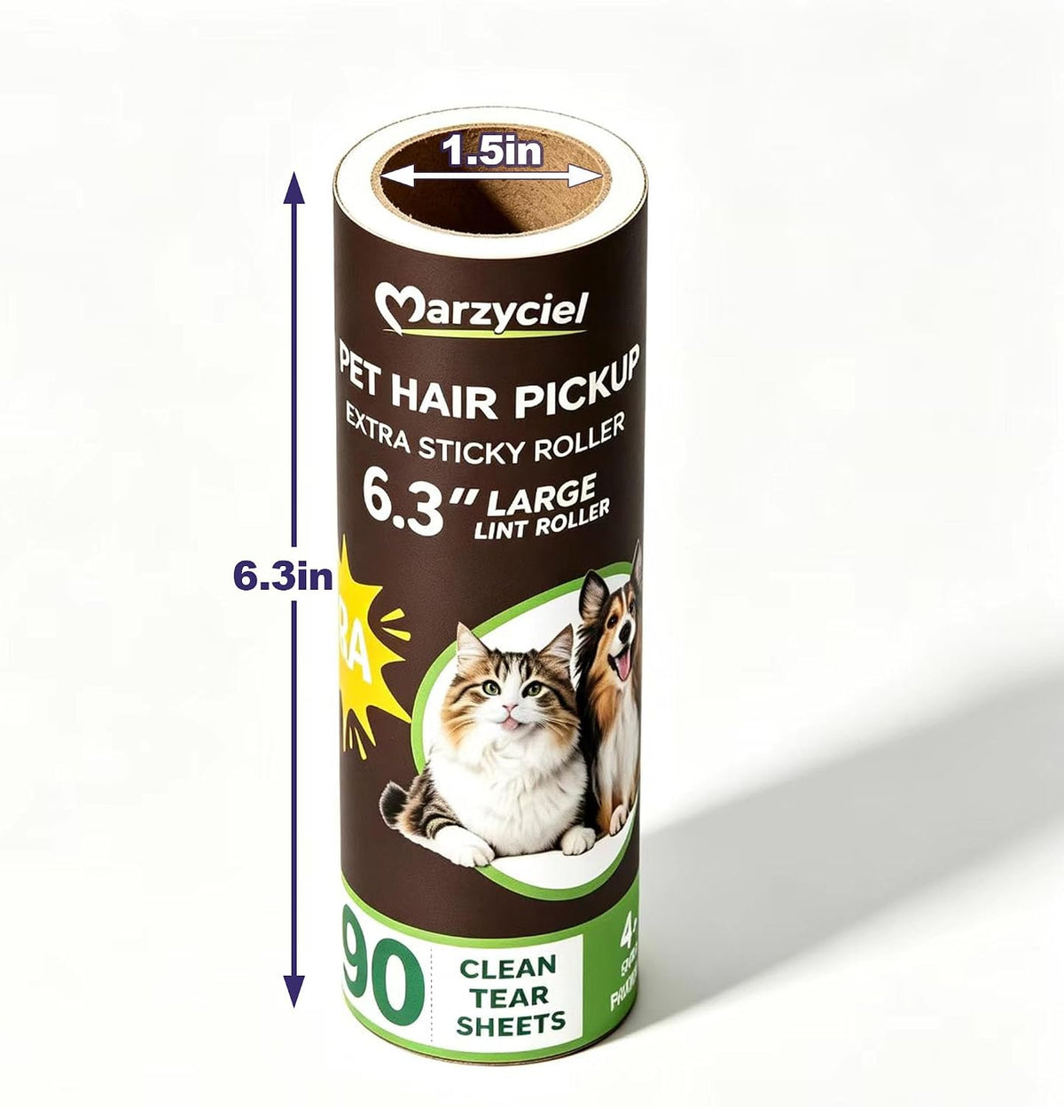 Large Lint Rollers for Pet Hair Extra Sticky，6.3'' Wide Refills