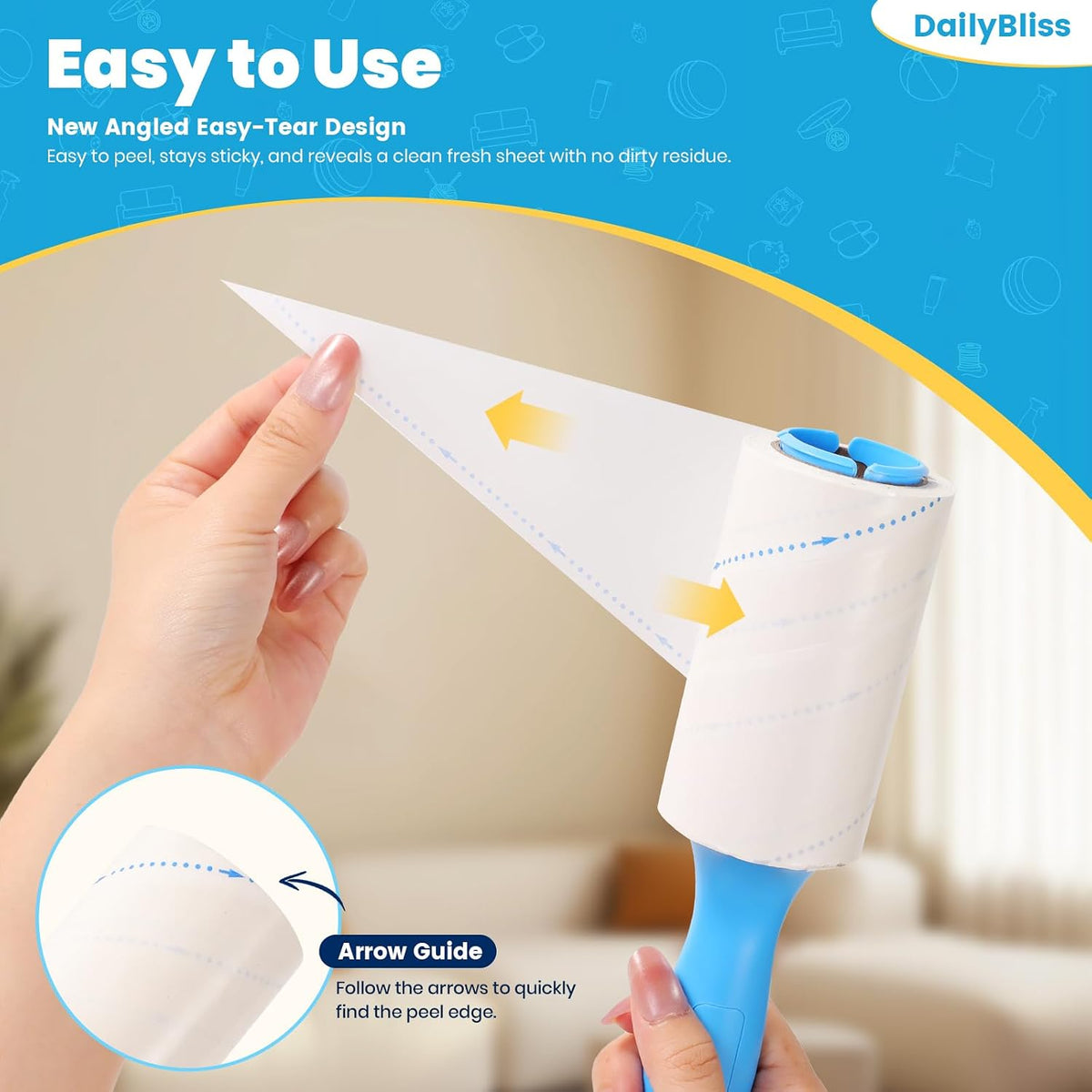 Extra Sticky Lint Roller for Pet Hair, 500 Sheets with 2 Handles