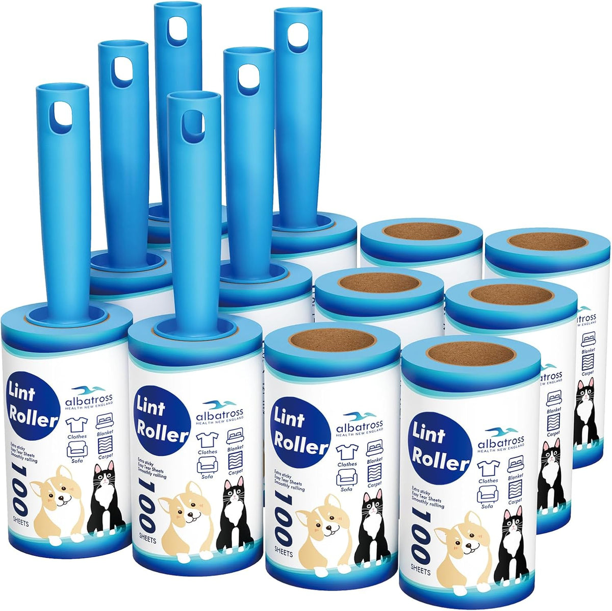 Lint Rollers for Pet Hair Extra Sticky, 1200 Sheets Mega Value Set Lint Rollers for Pet Hair Removal, Dog and Cat Lint Remover for Clothes, Furniture, Carpet