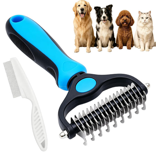 Pet Grooming Tool, Double-Sided Pet Comb for Dogs & Cats
