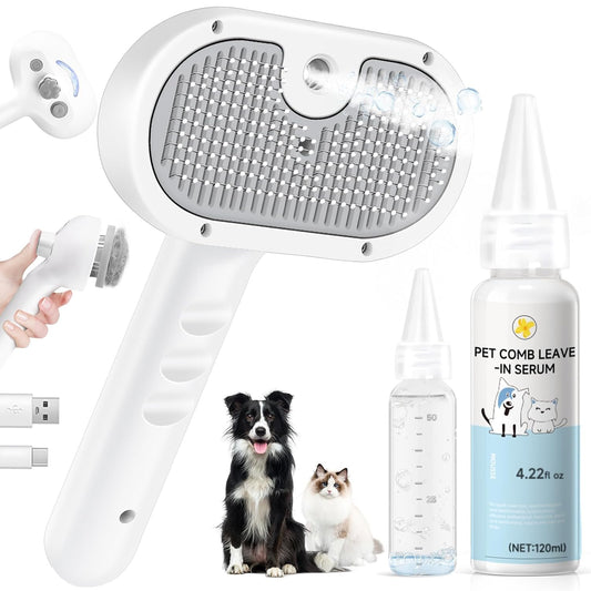 Pet Steam Brush Dog Cat 2026 New Grooming Comb for Shedding Floating Hair