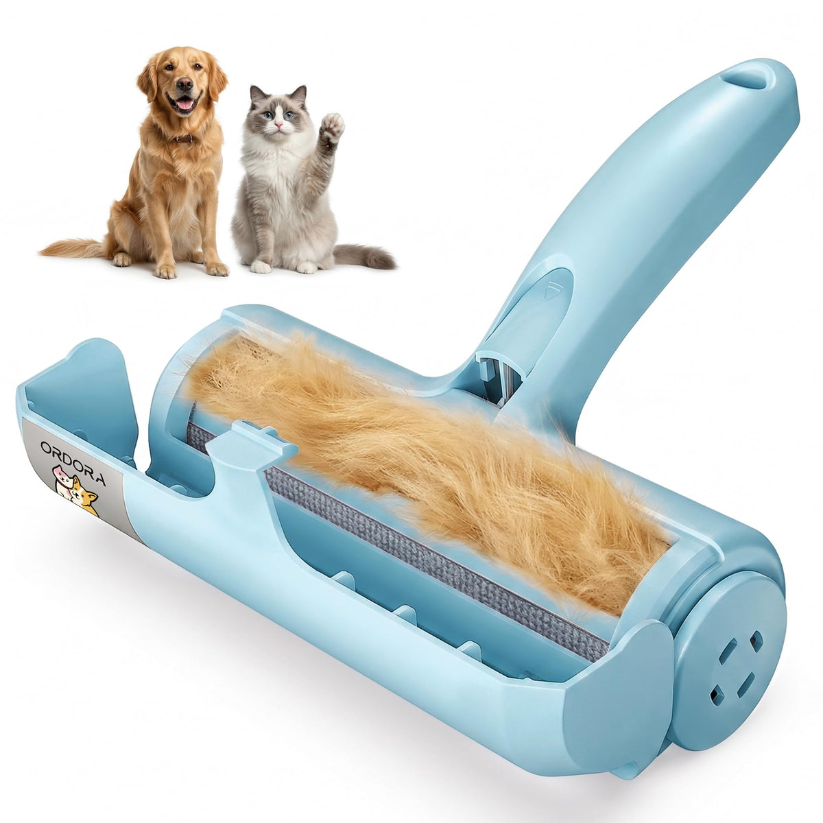 ORDORA Pet Hair Remover Roller, Reusable Lint Roller for Dog and Cat Hair