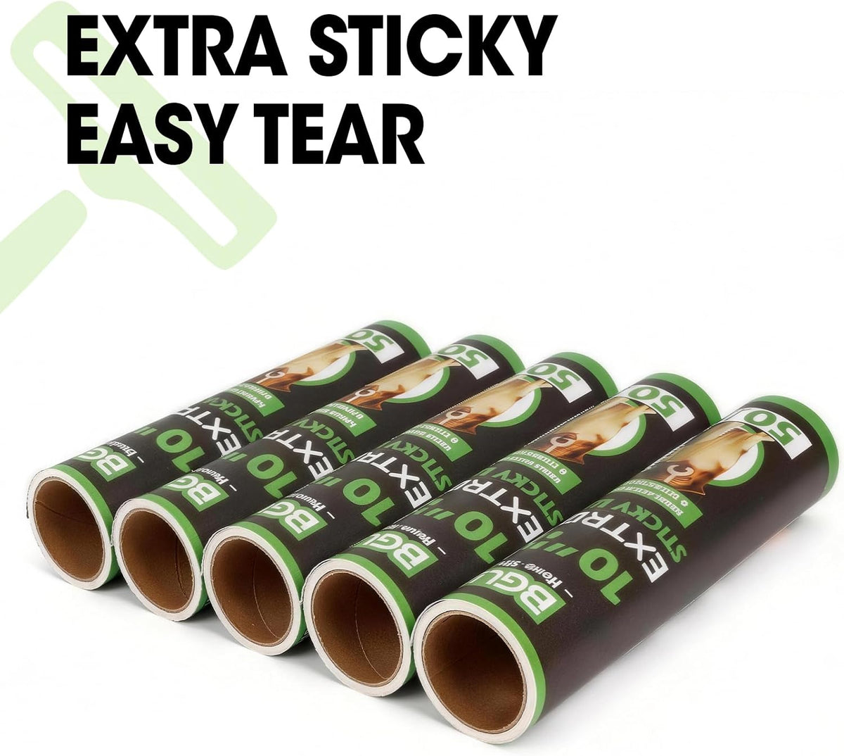 10 Inch Lint Roller Refills, 4 Rolls 200 Sheets Large Lint Rollers for Pet Hair Extra Sticky, Easily Remove Carpets, Clothes, Couch and Curtains Dust (Not Include Lint Roller Handle)